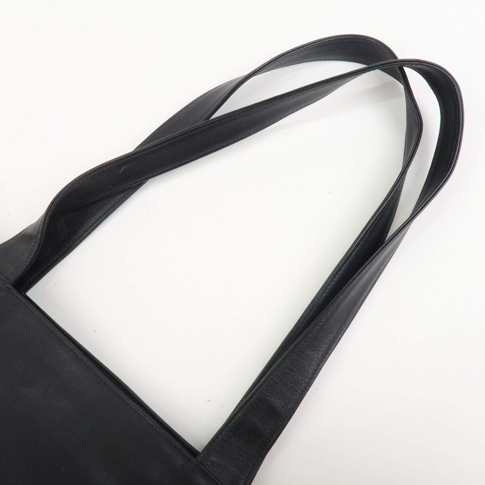 CHANEL COCO Mark Calf Leather Tote Bag Shoulder Bag Black