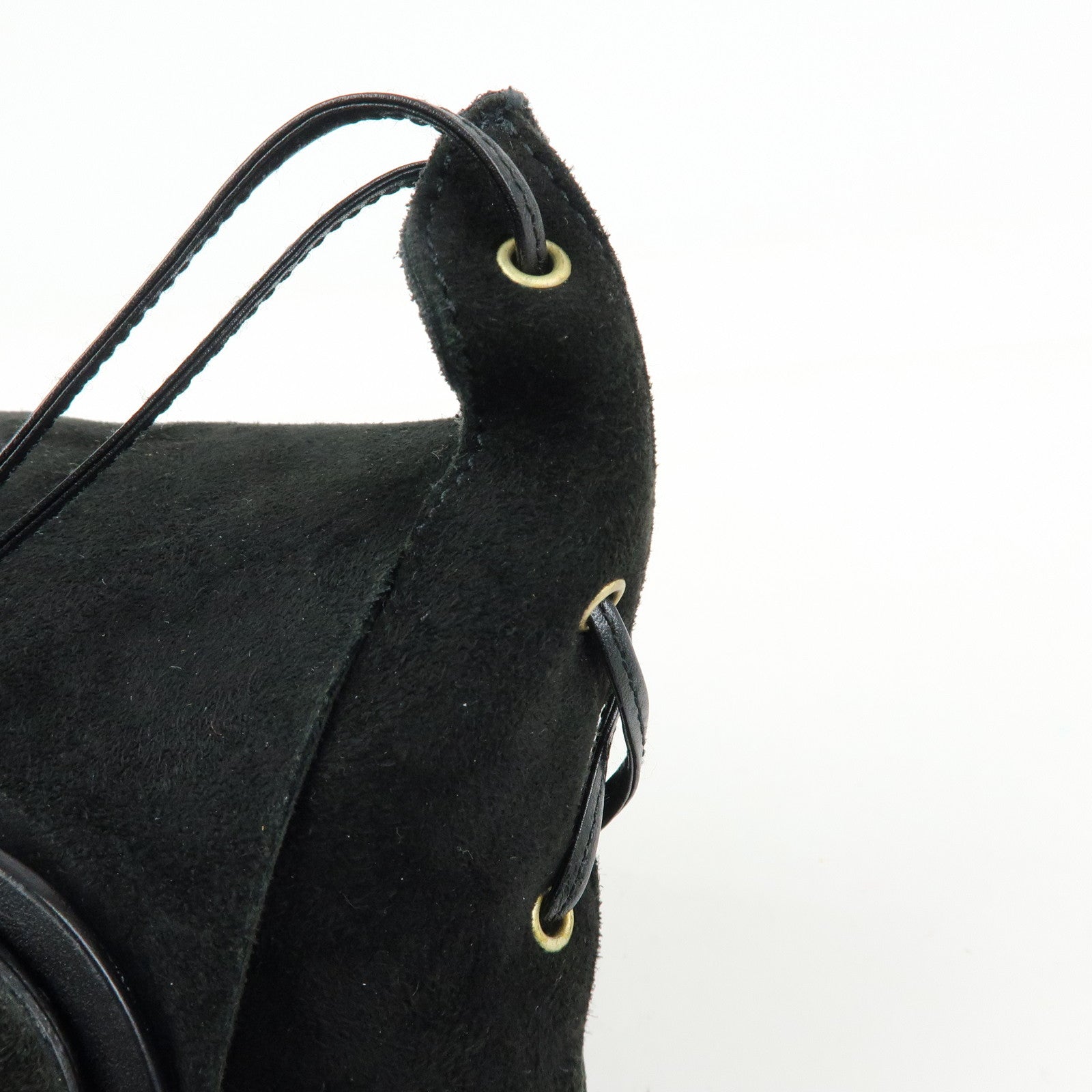 GUCCI Heart Suede Leather Shoulder Bag Crossbody Bag Black 95107