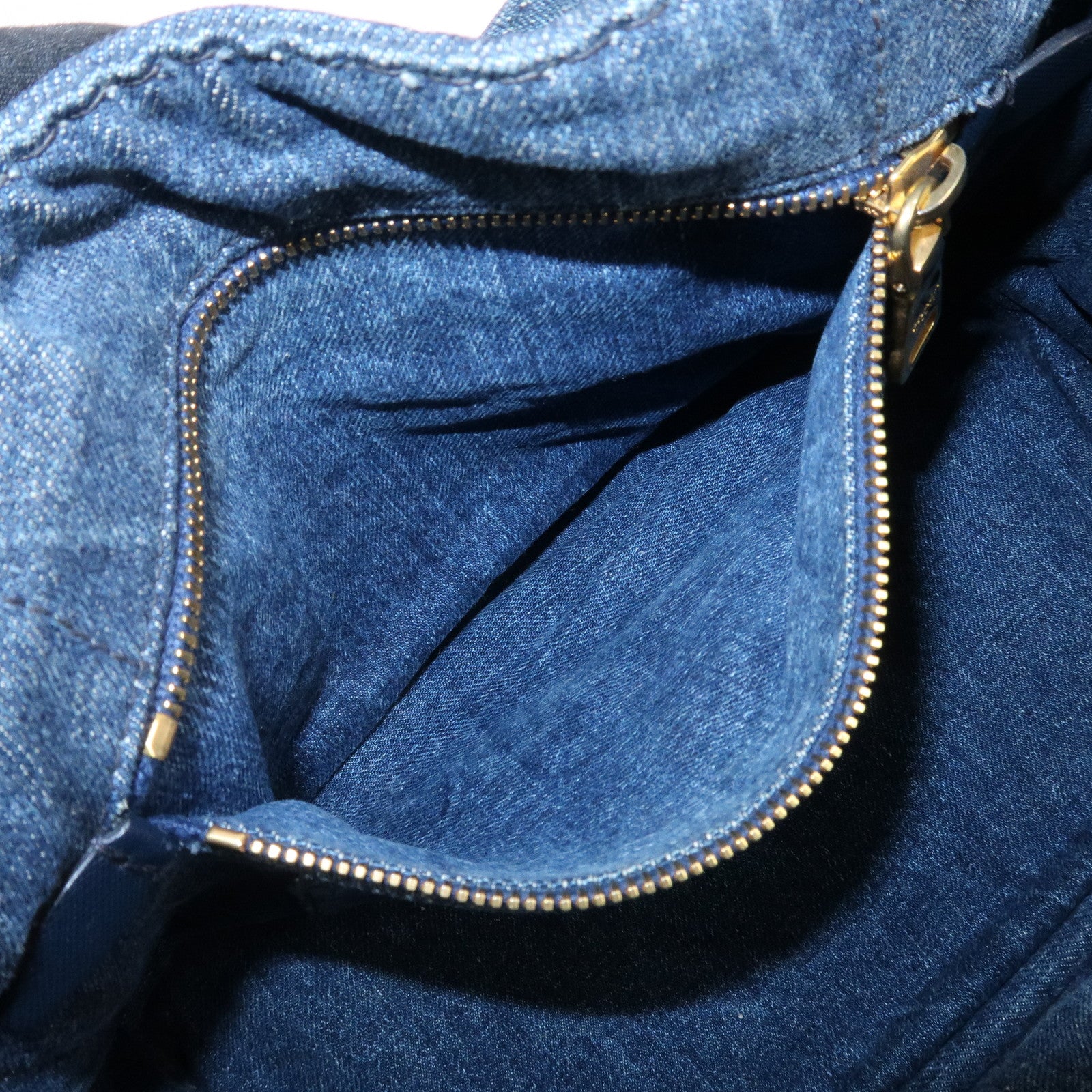 PRADA Denim Canapa Mini 2Way Tote Bag Shoulder Bag Blue 1BG439 Used