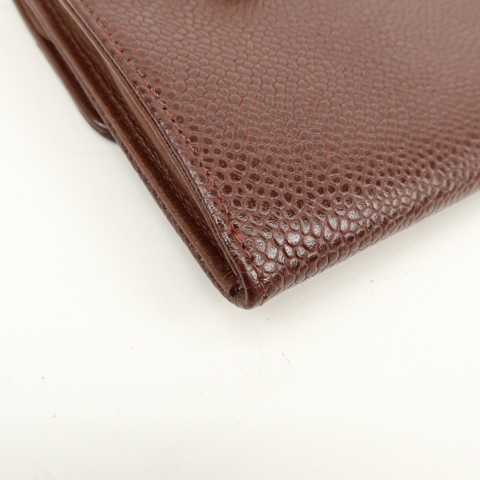 CHANEL COCO Mark Caviarskin Bi-fold Long Wallet Brown