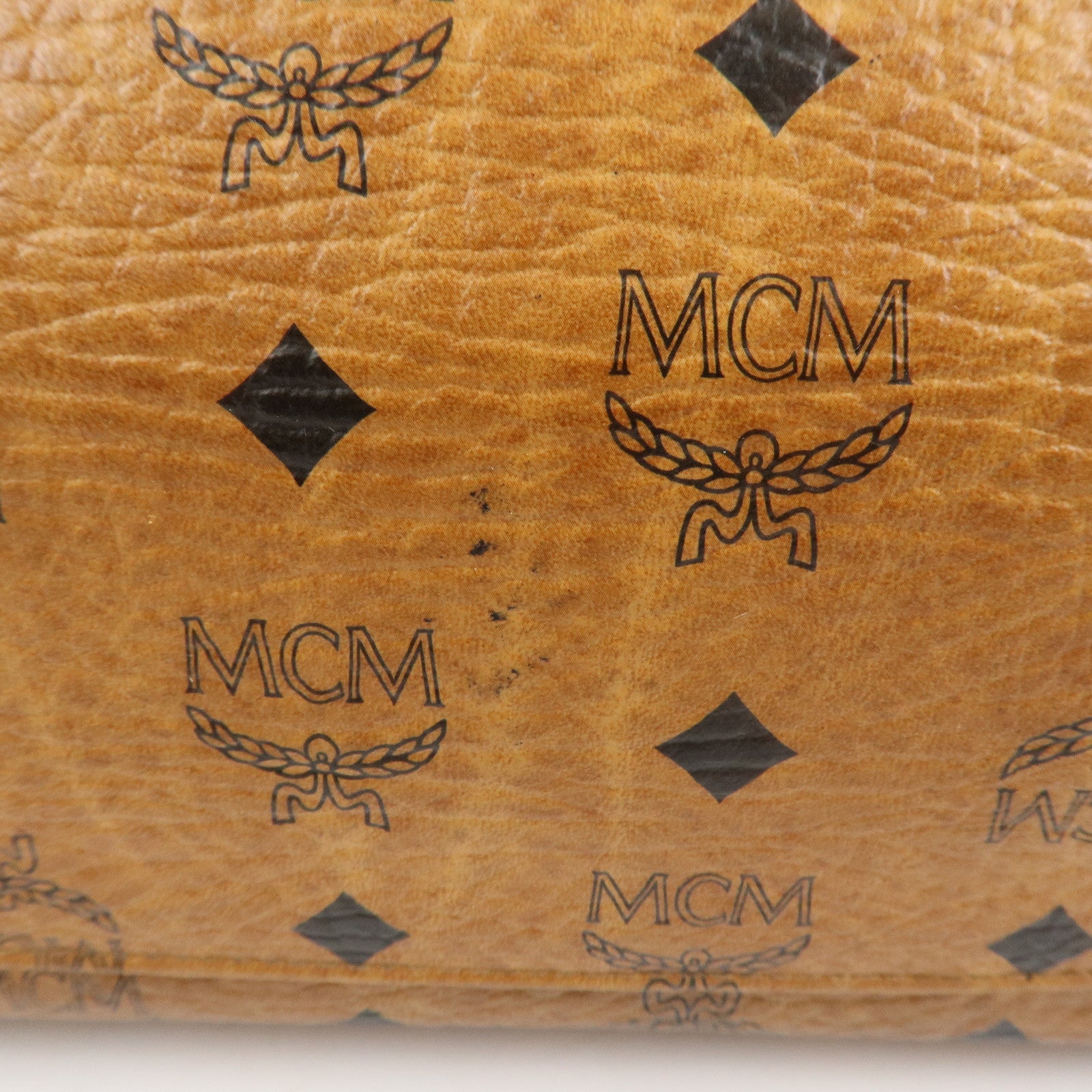 MCM Visetos Leather Tote Bag Shoulder Bag Hand Bag Brown