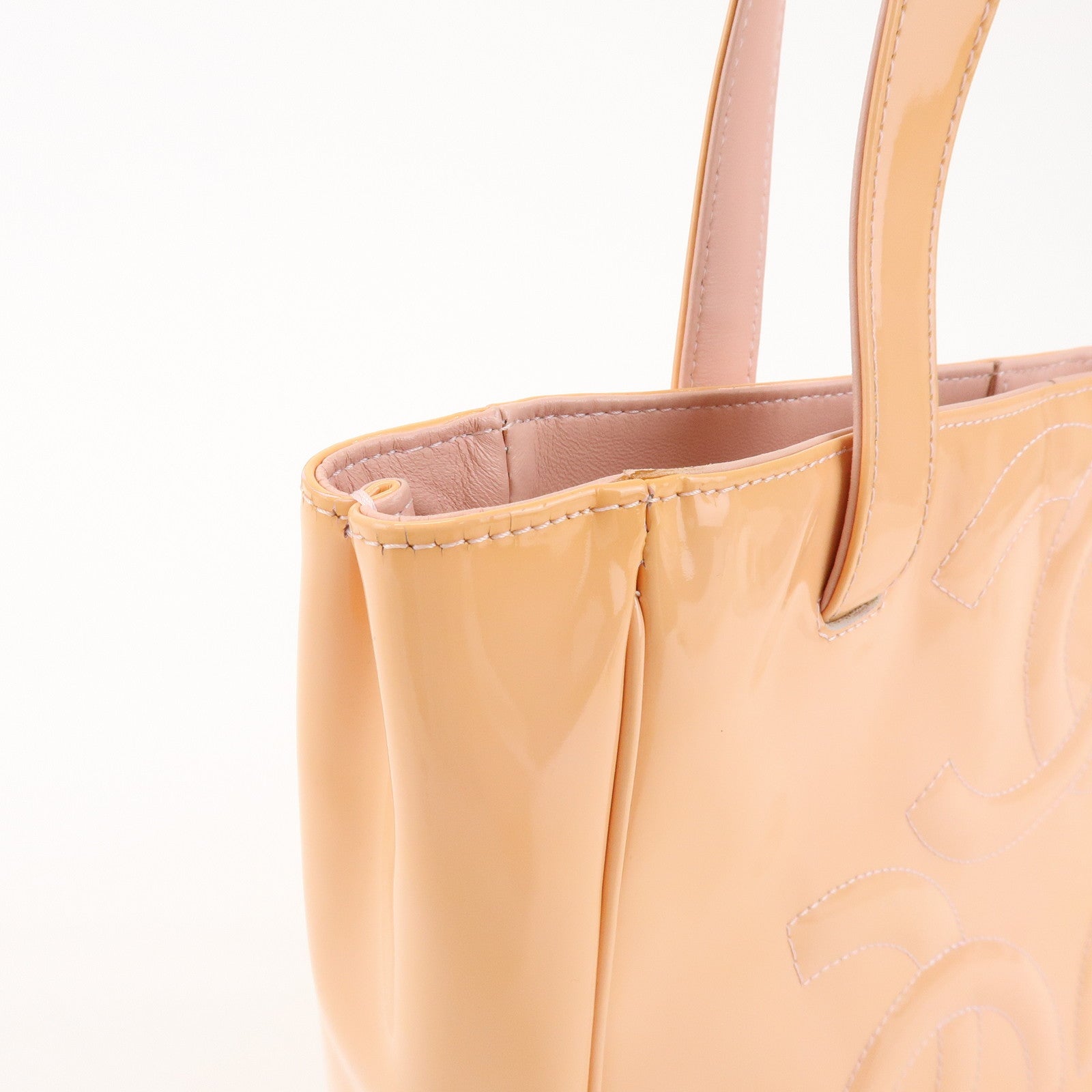 CHANEL COCOMark Patent Leather Tote Bag Shoulder Bag Pink