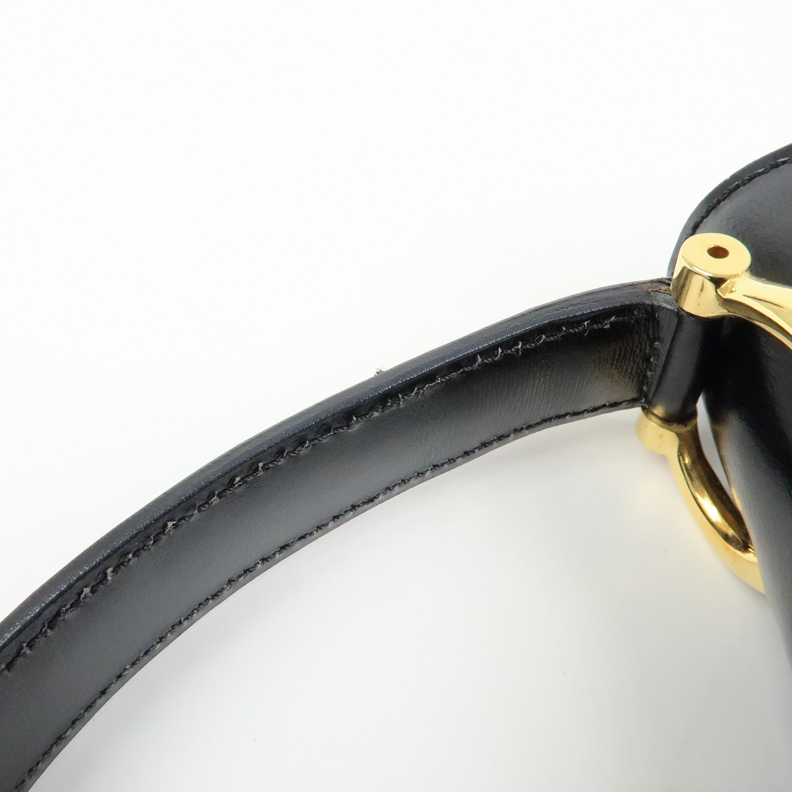 CELINE Leather Double Flap Hand Bag Black