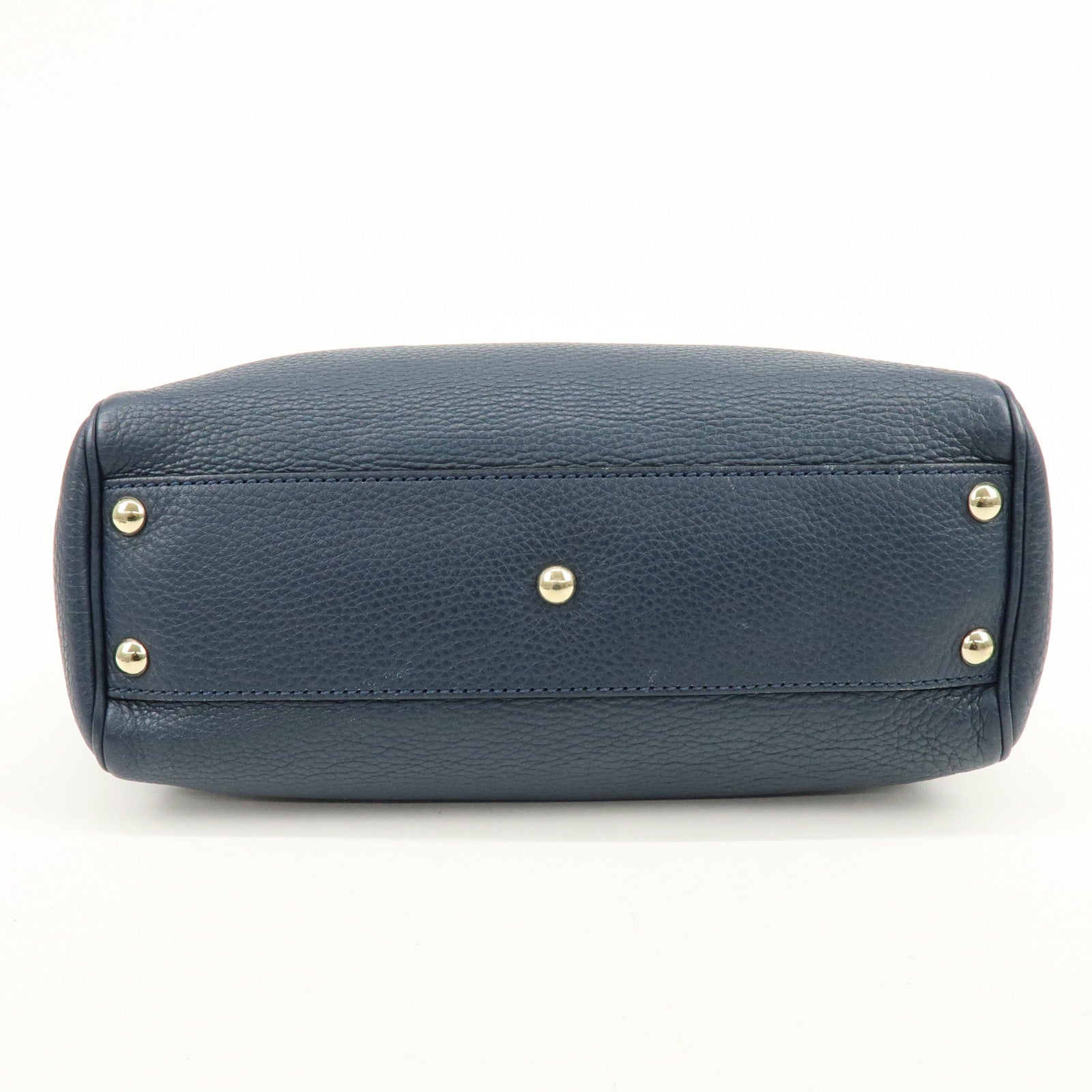 GUCCI Bamboo Leather 2Way Bag Tote Bag Shoulder Bag Blue 336032