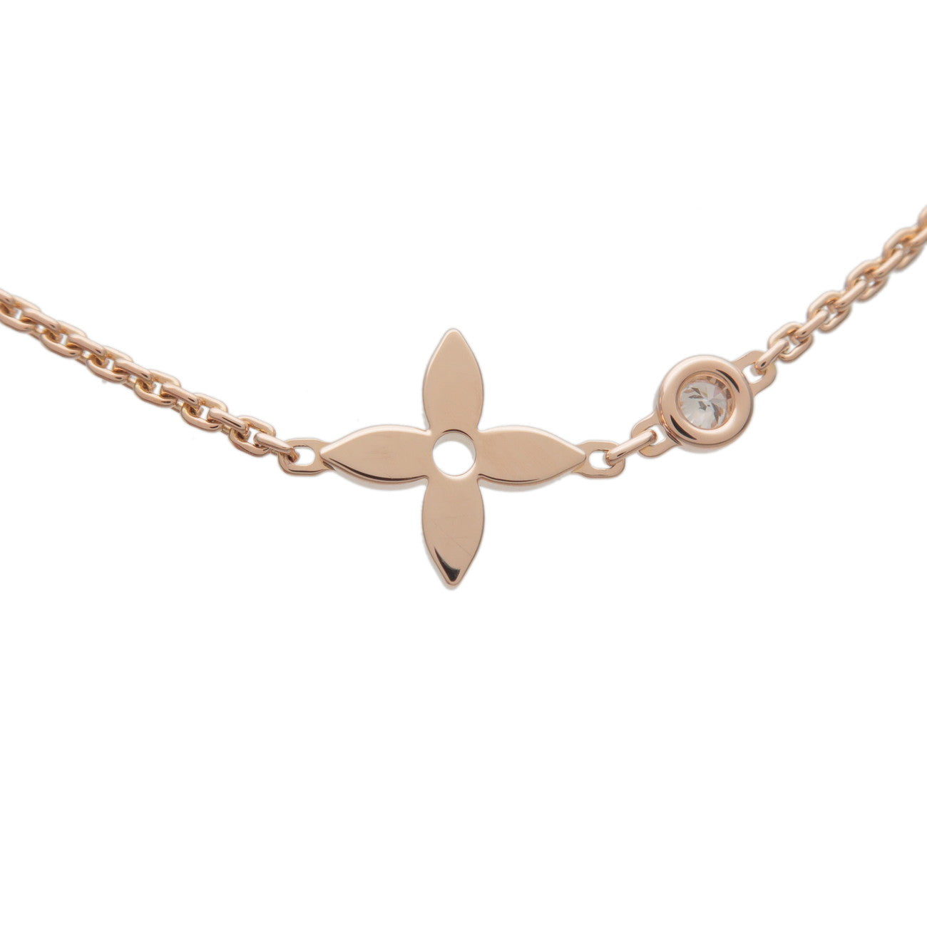 Louis Vuitton Monogram Idylle 1P Diamond Necklace K18PG Q93281