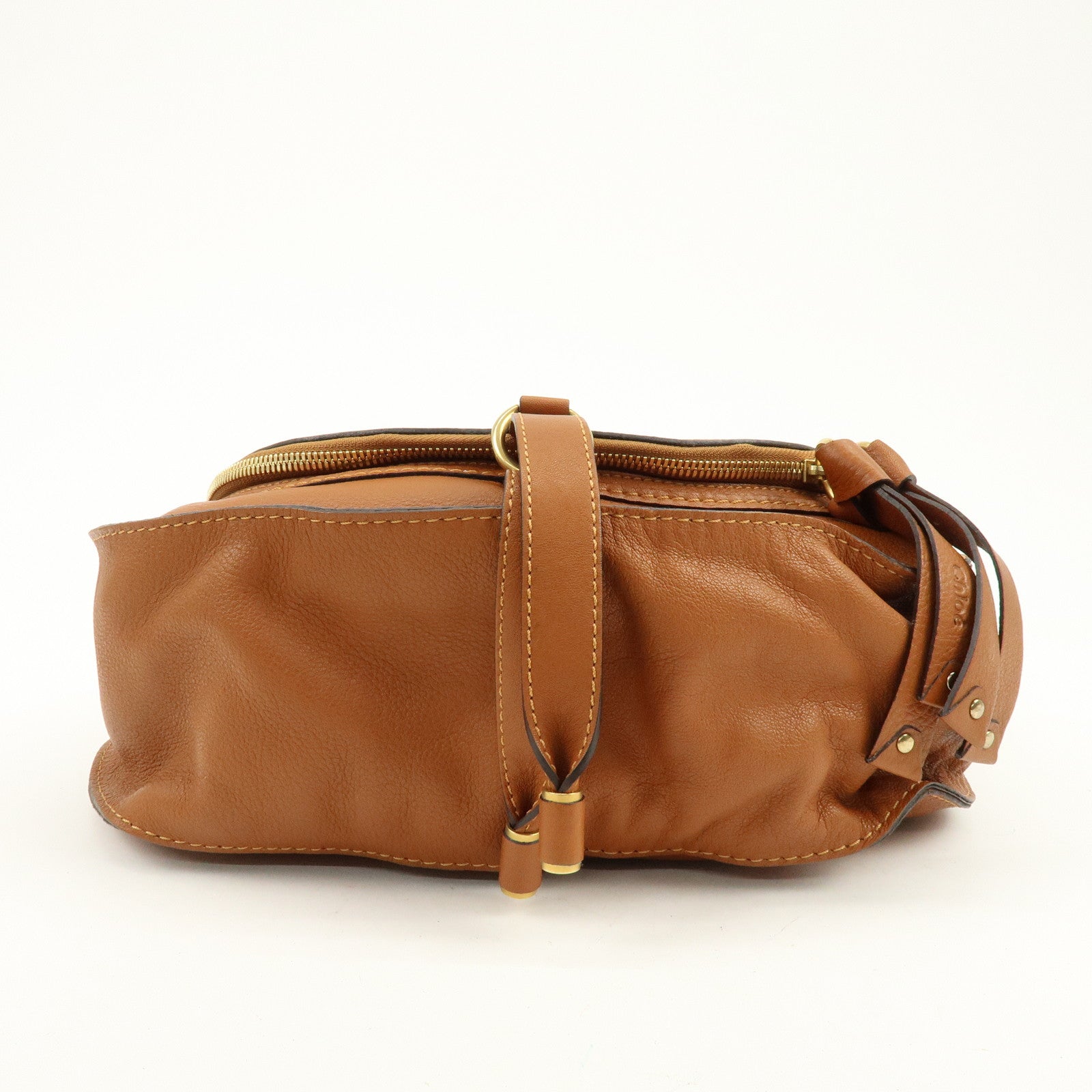 Chloe Marcie Leather Shoulder Bag Crossbody Bag Brown Camel