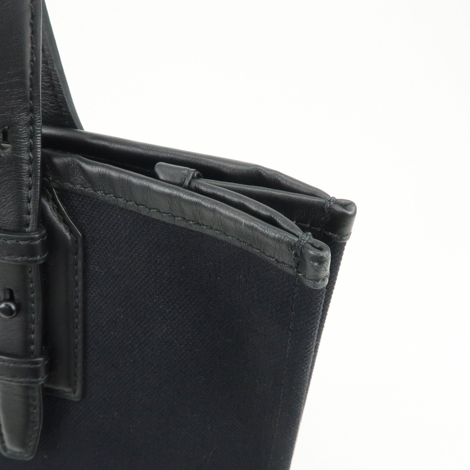 Ferragamo Canvas Leather Tote Bag Shoulder Bag Black