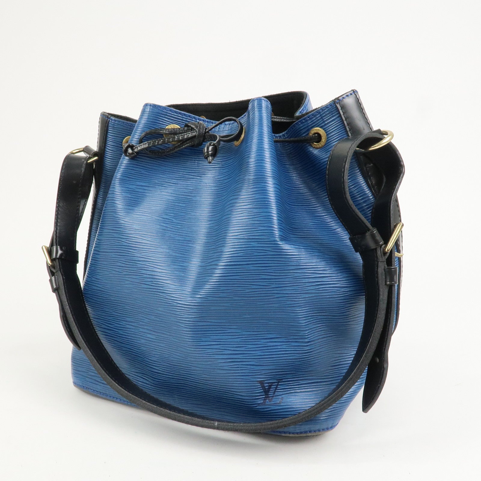 Louis Vuitton Epi Leather Petit Noe Bicolor Noir Toledo Blue M44152