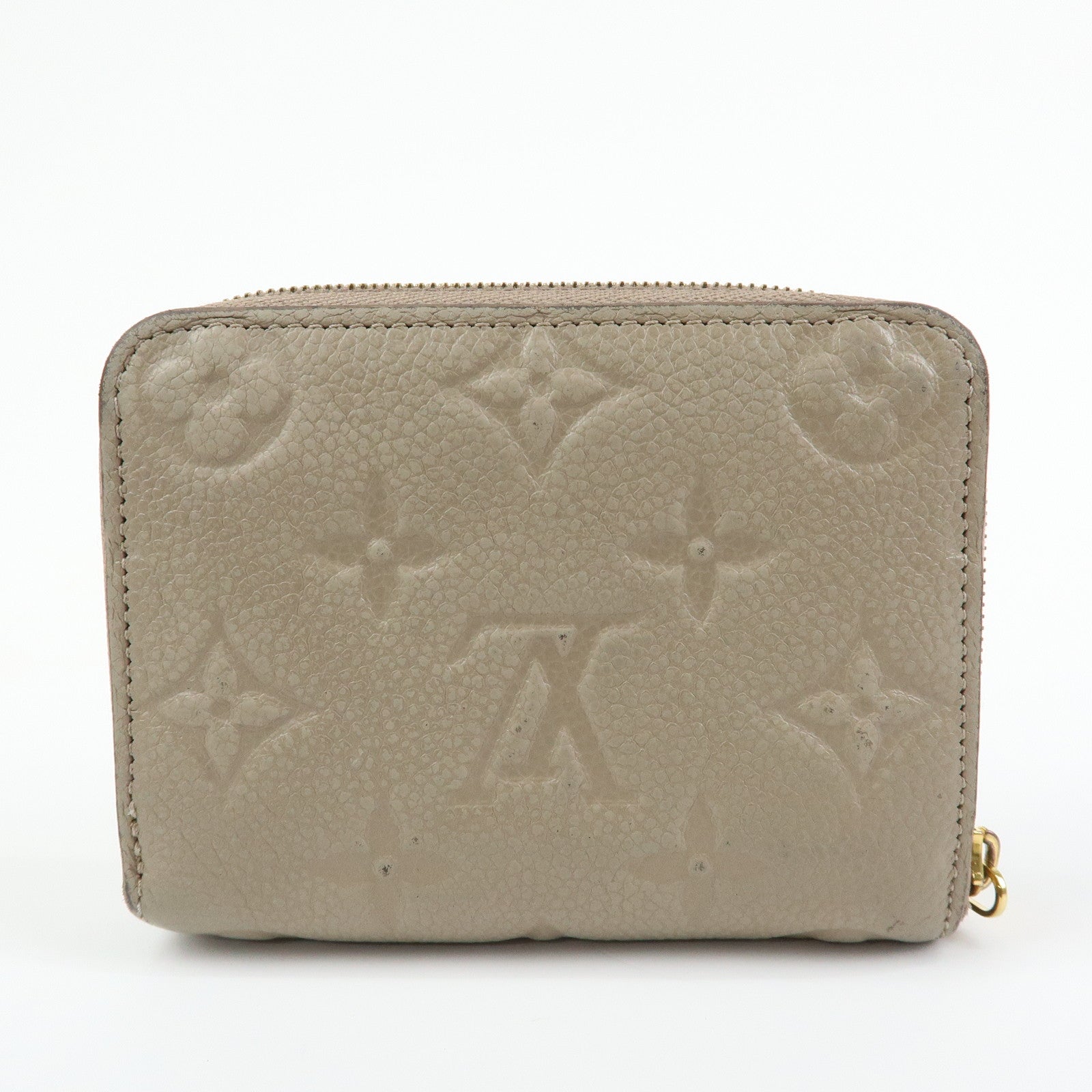 Louis Vuitton Monogram Empreinte Round Zippy Coin Case Beige M68696