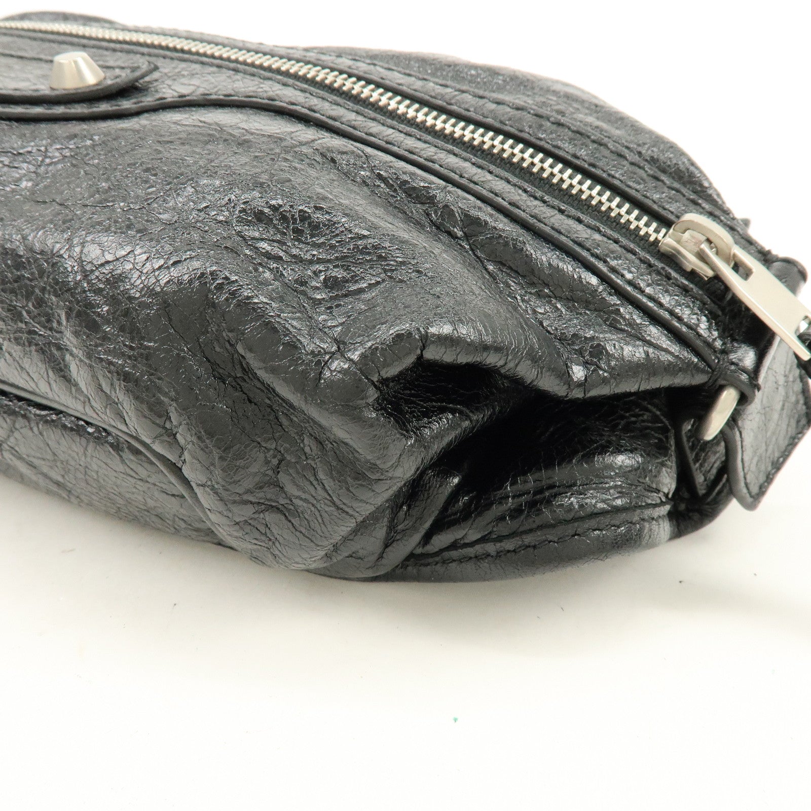 BALENCIAGA Neo Lift Leather Waist Bag Body Bag Style Black 542013