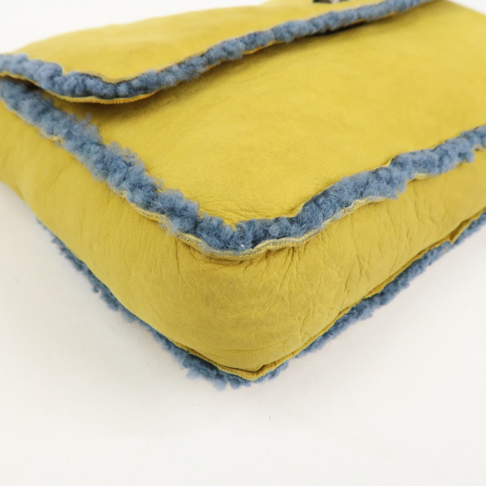 CHANEL COCO Mark Mouton Clutch Bag Yellow Blue