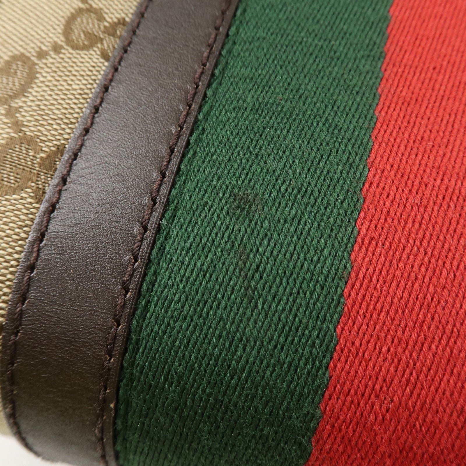 GUCCI Sherry GG Canvas Leather 2Way Tote Bag Beige Brown 257341 Used