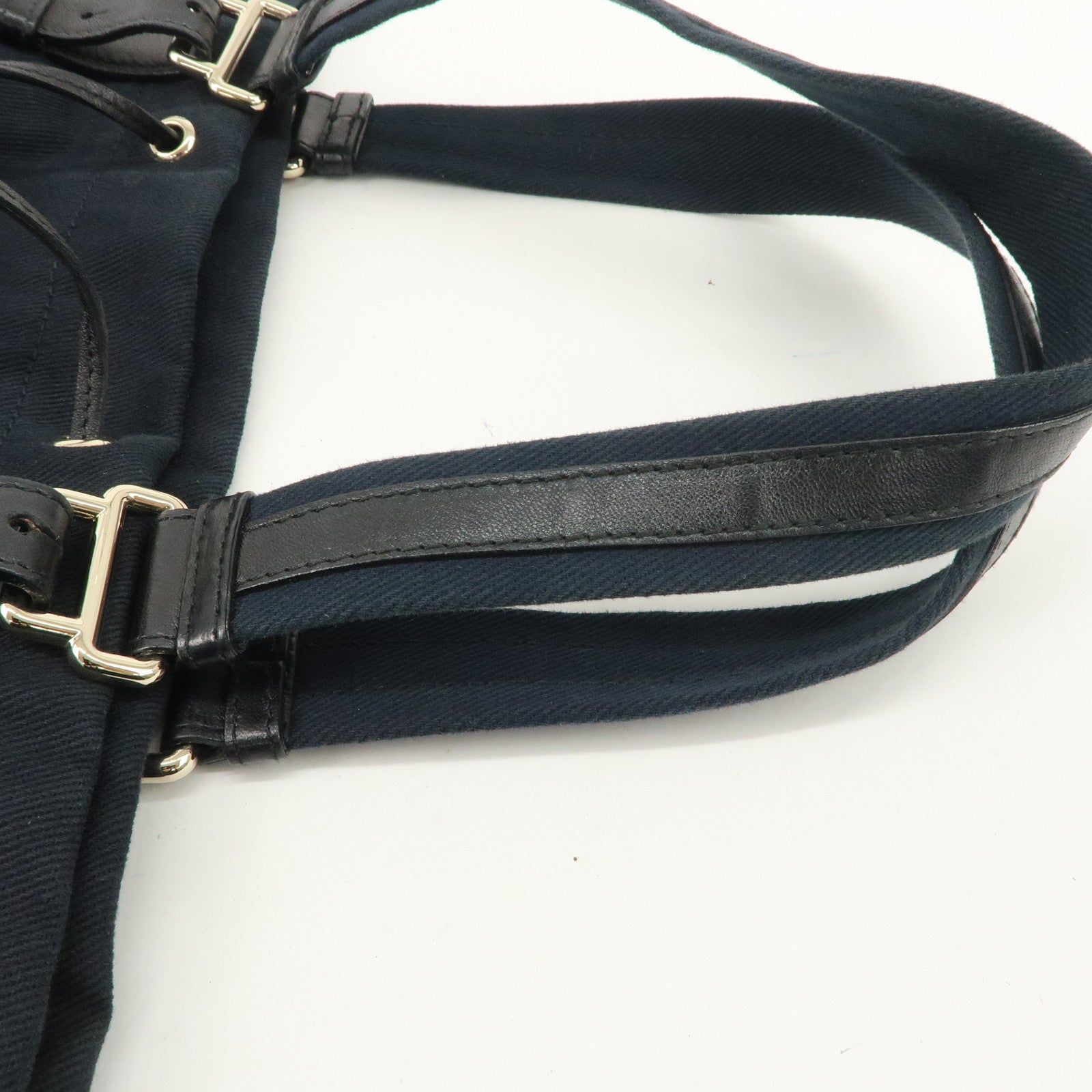 Saint Laurent Kahala Canvas Leather Tote bag Shoulder Bag Black Used