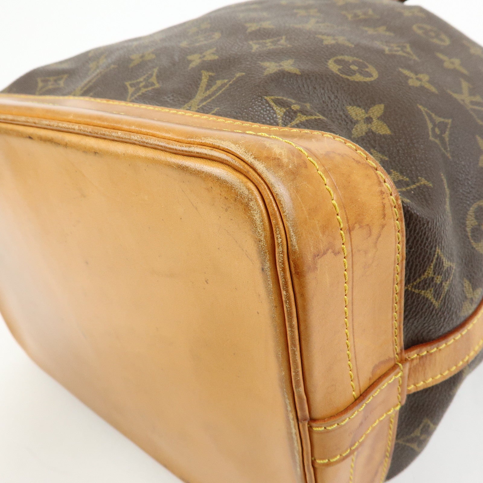 Louis Vuitton Monogram Noe Canvas Leather Shoulder Bag Brown M42224