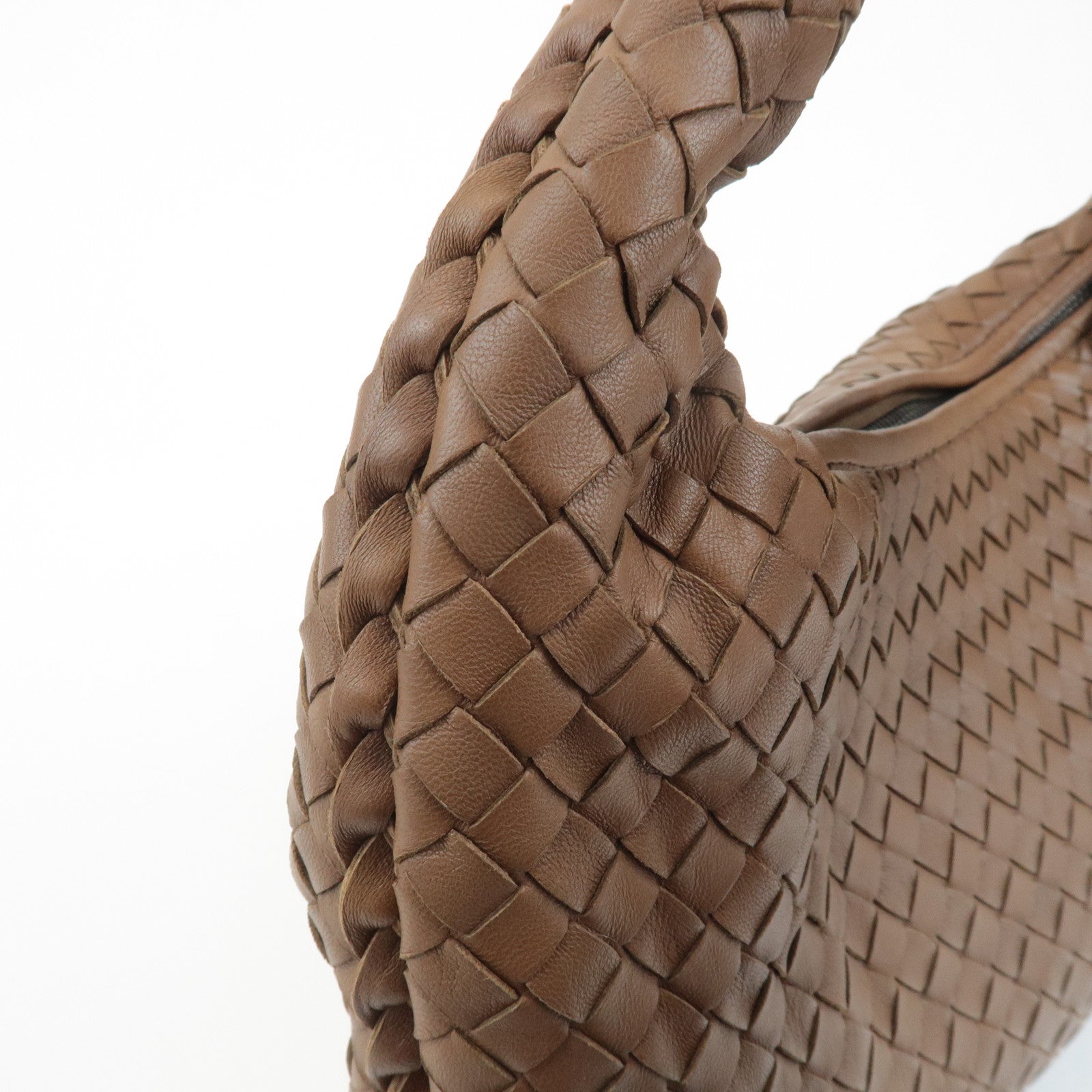 BOTTEGA VENETA Hobo Intrecciato Leather Shoulder Bag Brown 115653 Used