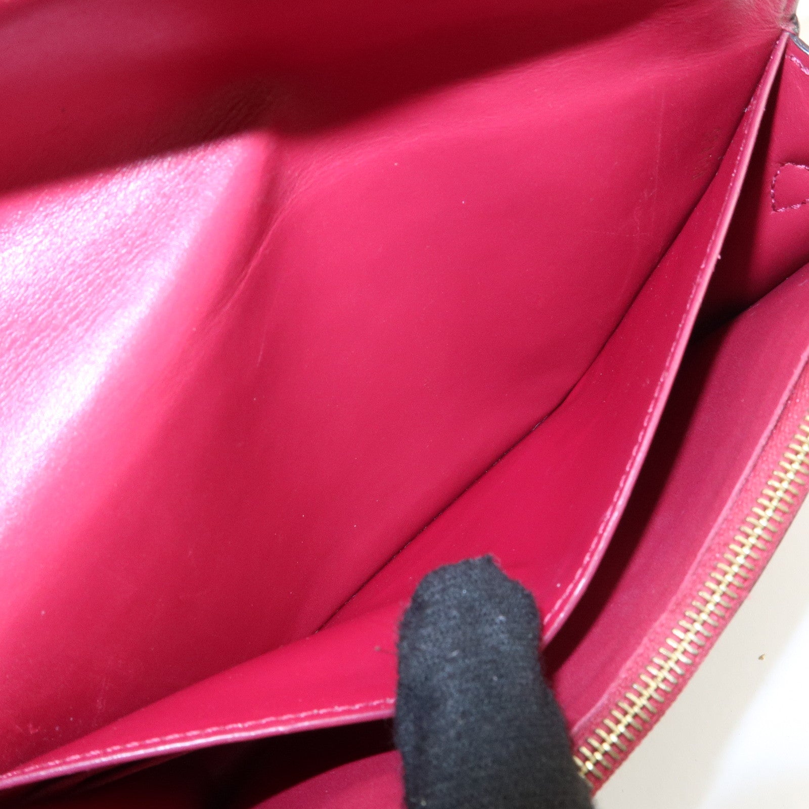 Louis Vuitton Monogram Leather Portefeuille Flore Chain Wallet Brown Pink M69578 Used