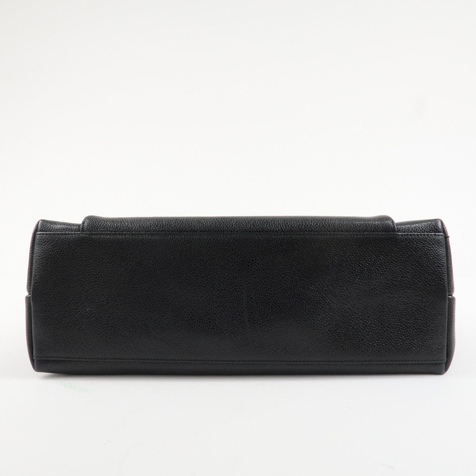 CHANEL Caviarskin COCO Mark Turnlock Chain Shoulder Bag Black Gold HDW Used