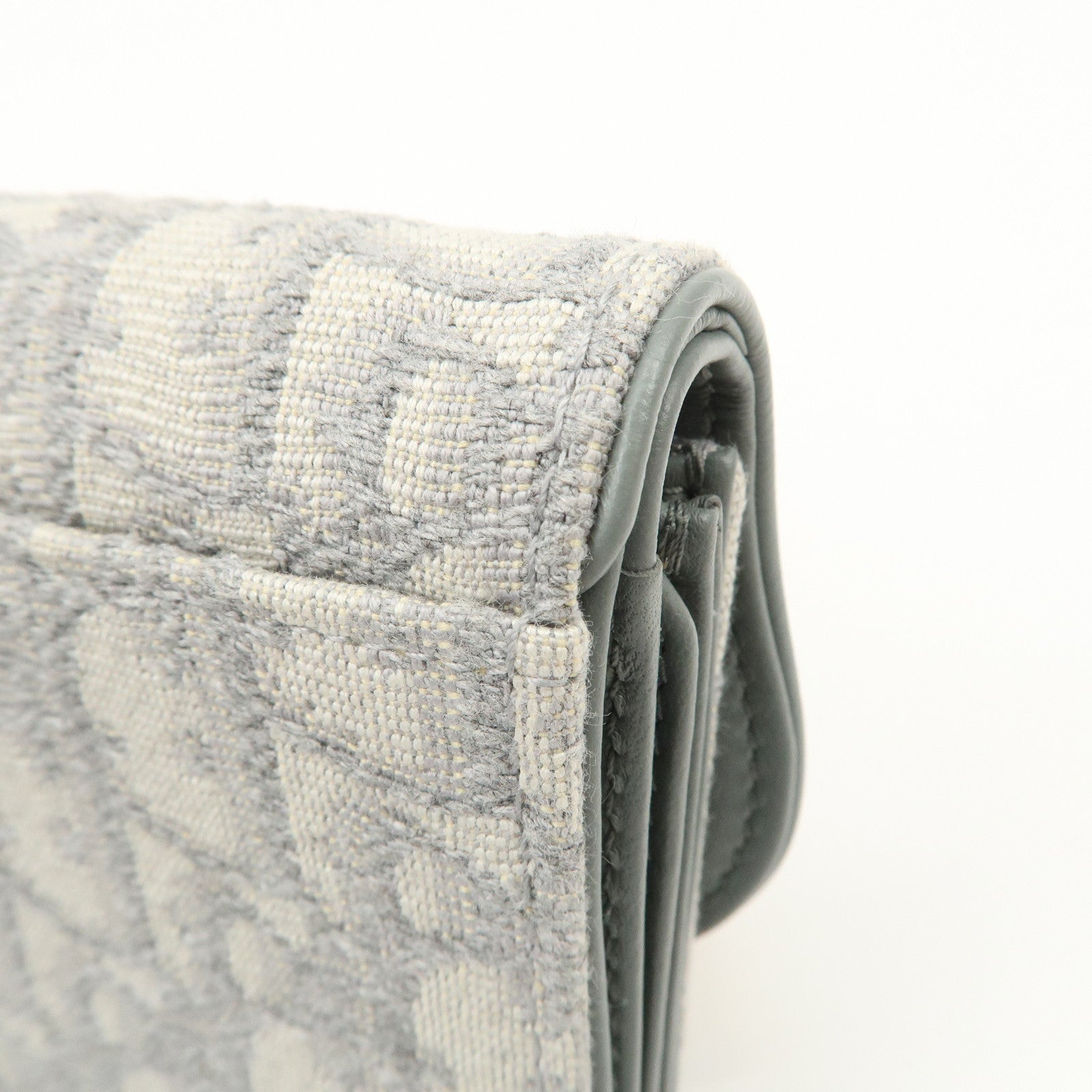 Christian Dior Oblique Jacquard Saddle Lotus Wallet Gray