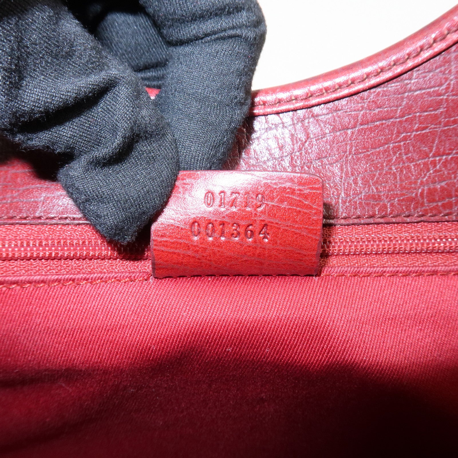 GUCCI Jackie GG Canvas Leather Shoulder Bag Hand Bag Red 01719