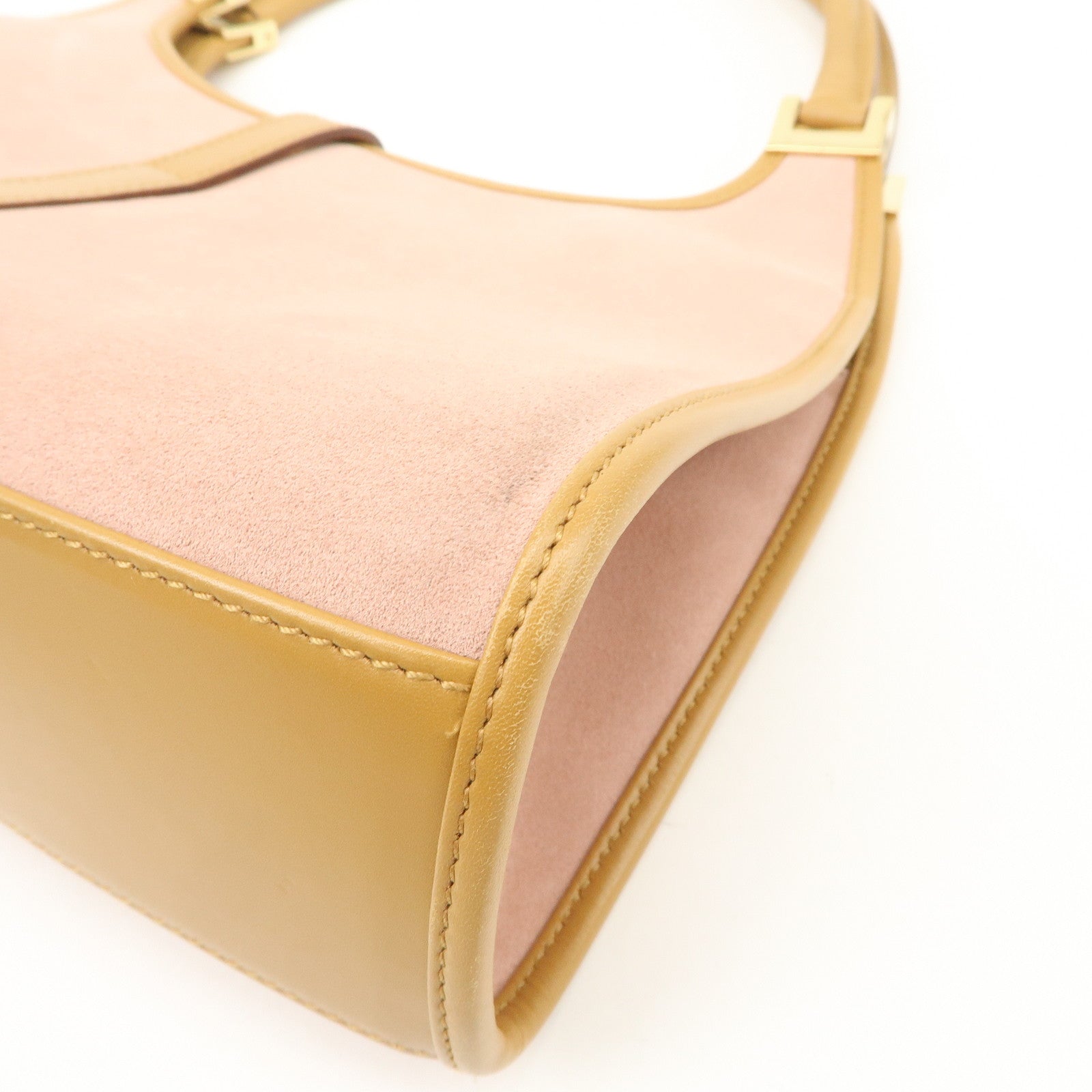 GUCCI Jackie Suede Leather Shoulder Bag Hand Bag Pink 002.1068