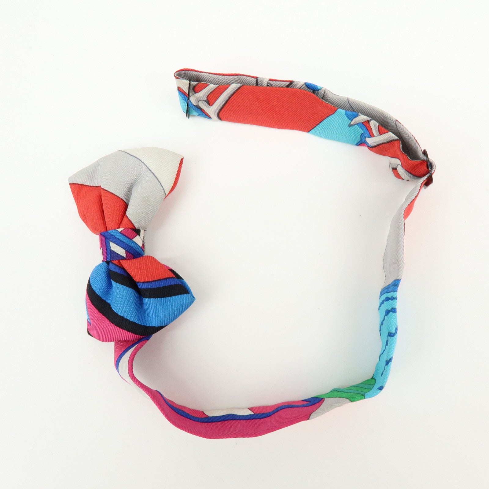 HERMES Silk100% Noeud Papillon Ribbon Bow Tie Multicolor