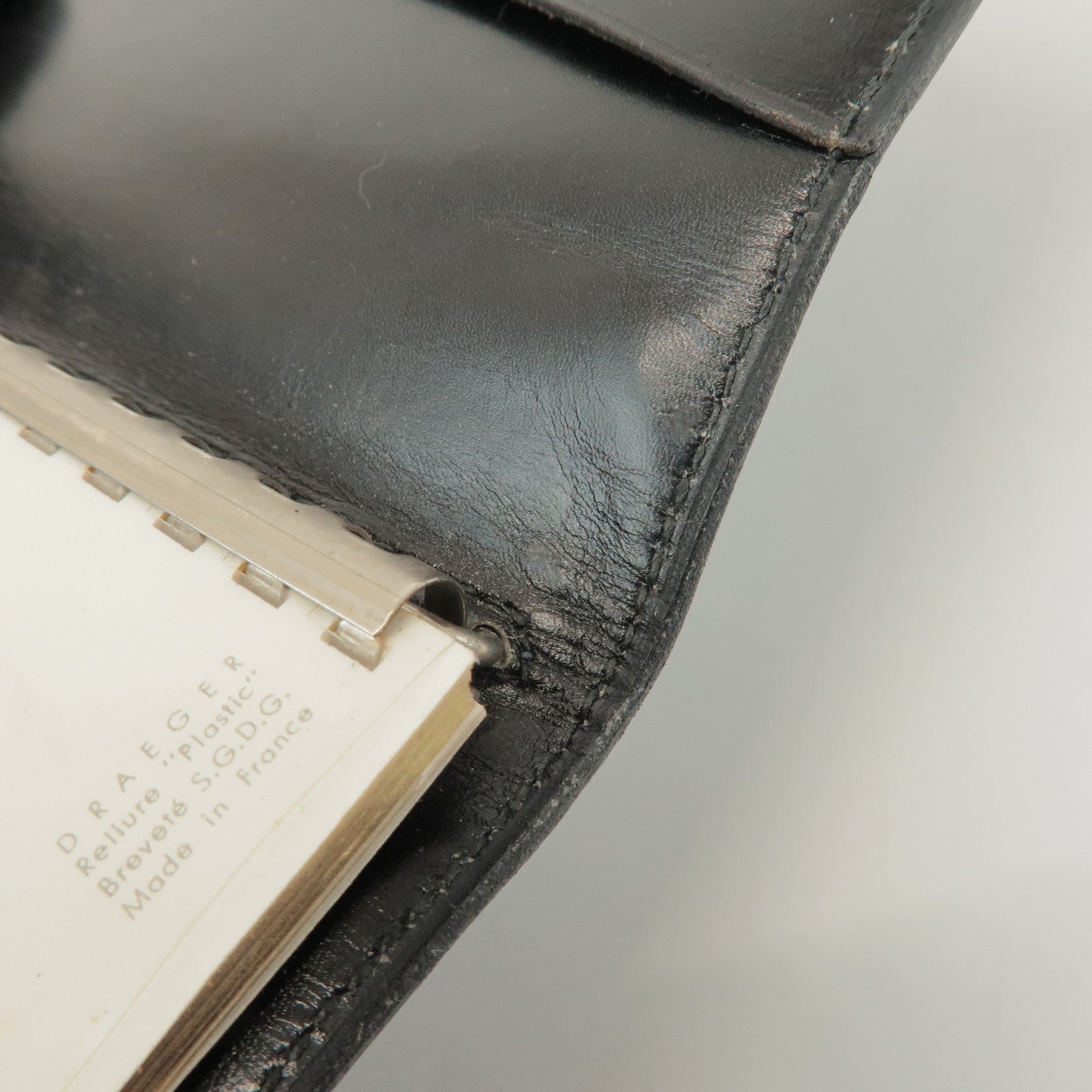 HERMES Agenda GM Box Calf Leather Planner Cover □J Stamped Black