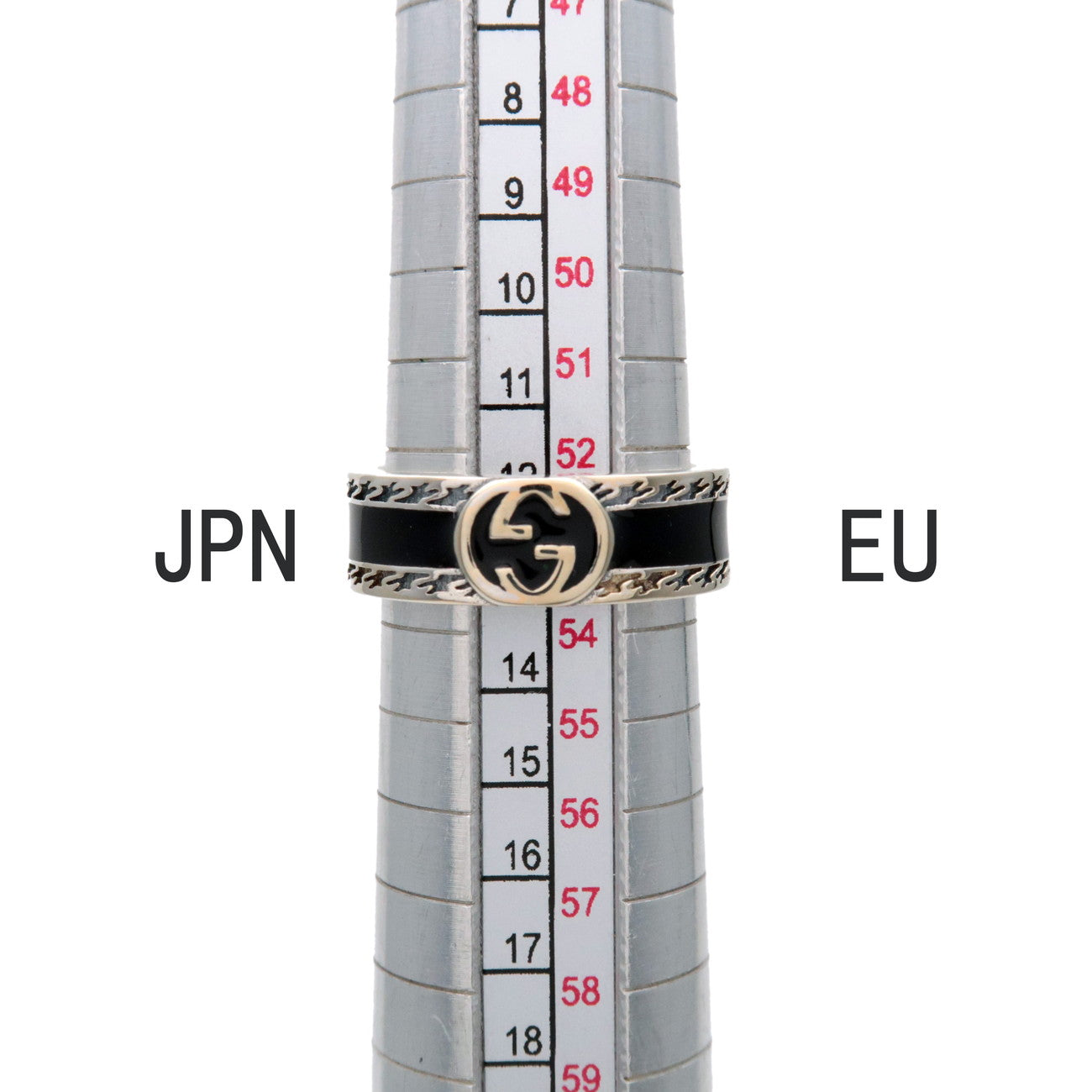 GUCCI Interlocking G Glitter Ring SV925 Enamel Silver #14 645573