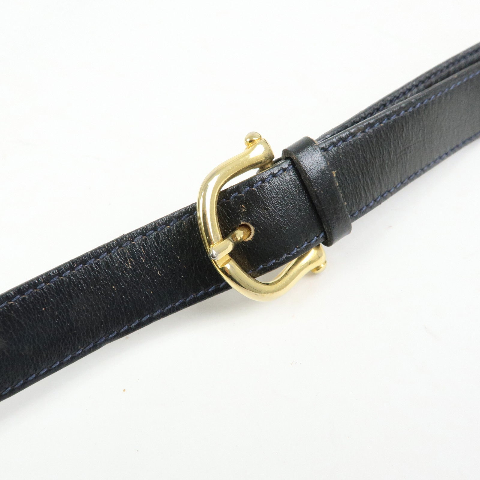 CELINE Macadam Suede Leather Shoulder Hand Bag Bag Navy