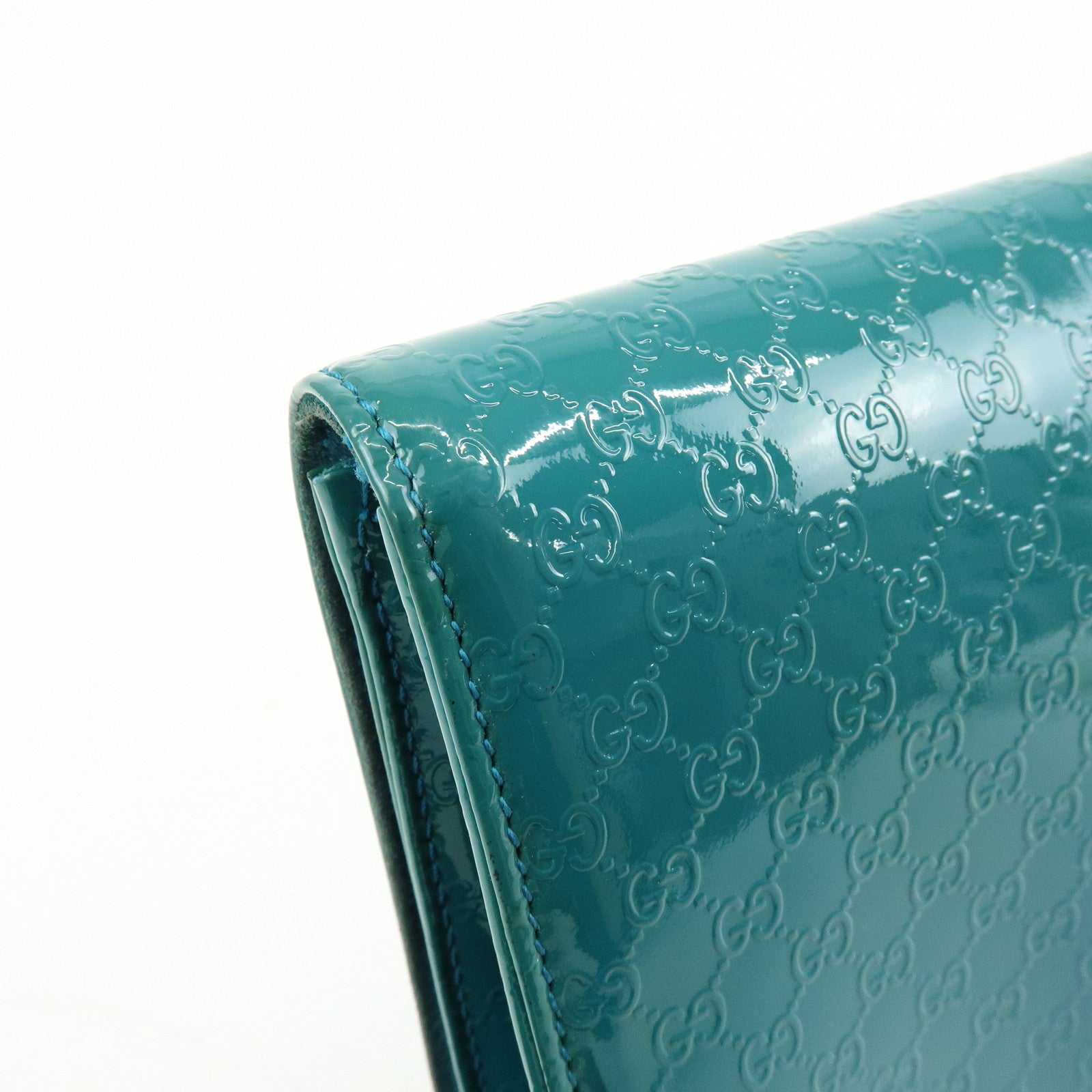 GUCCI Microguccissima Leather Hand Bag Clutch Bag Blue 339249