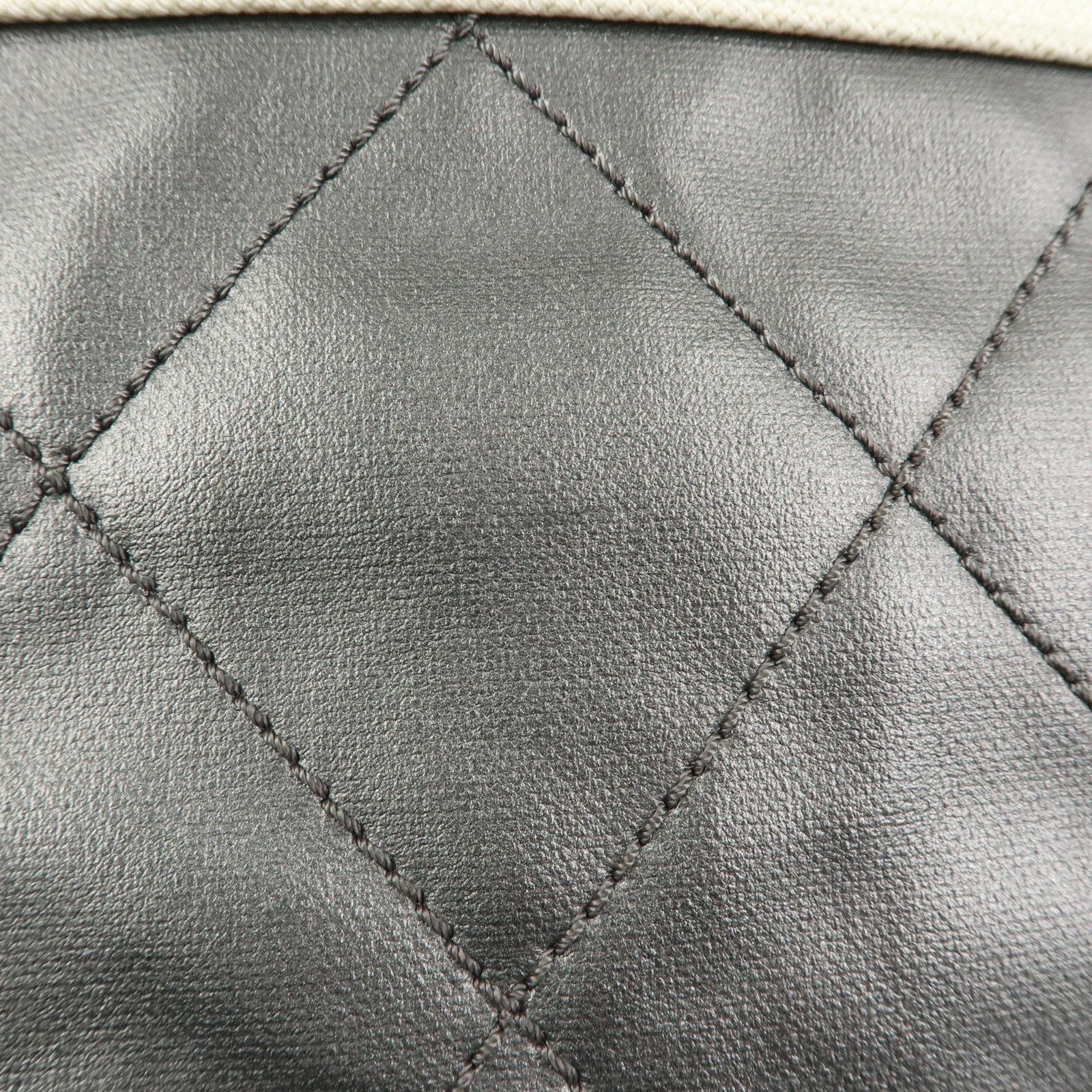 CHANEL Paris-Biarritz PVC Canvas Leather Tote Bag Gray Ivory A34208