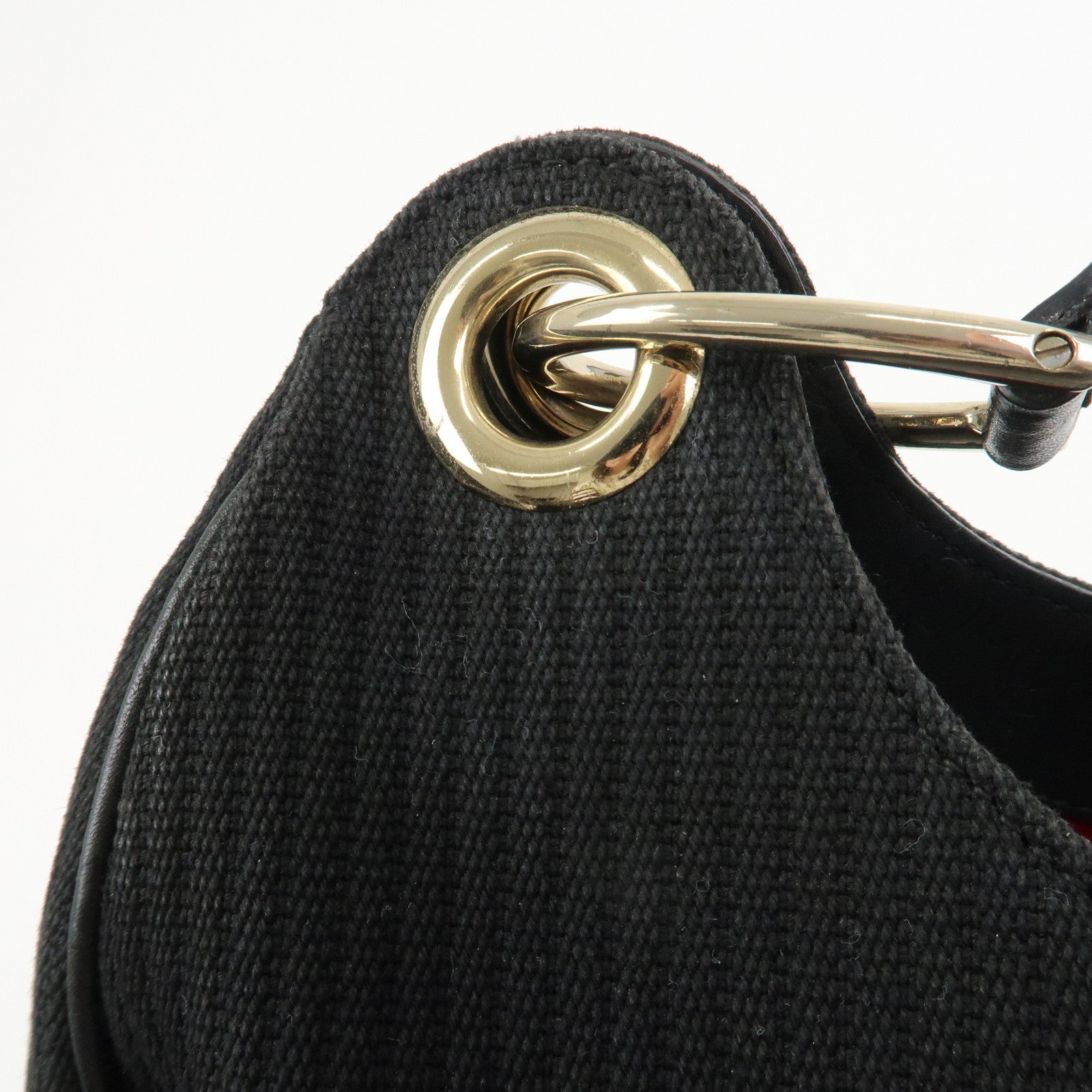 GUCCI Guccissima Leather Canvas Shoulder Bag Hand Bag Black 257265 Used