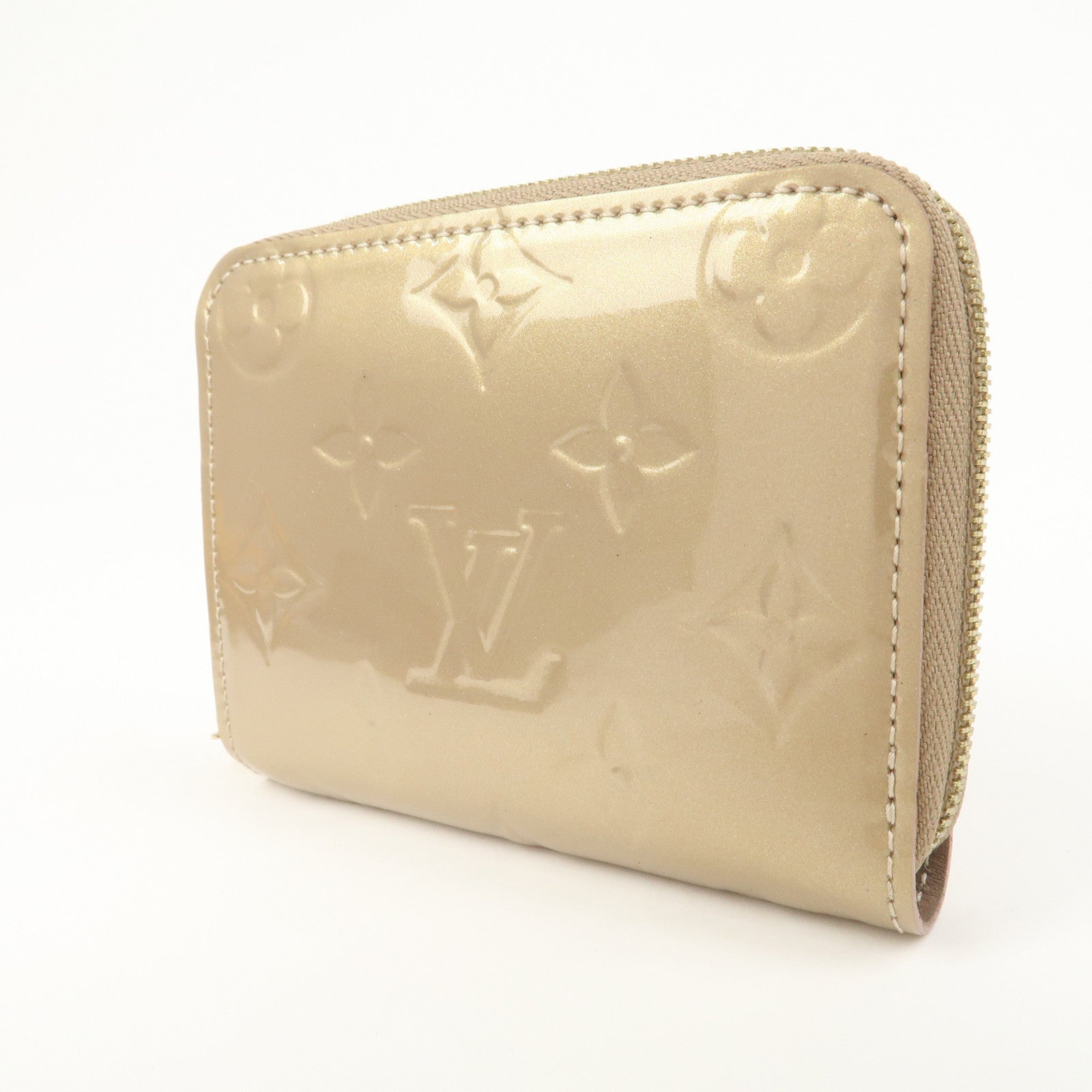 Louis Vuitton Monogram Vernis Round Zippy Coin Purse Beige M91762