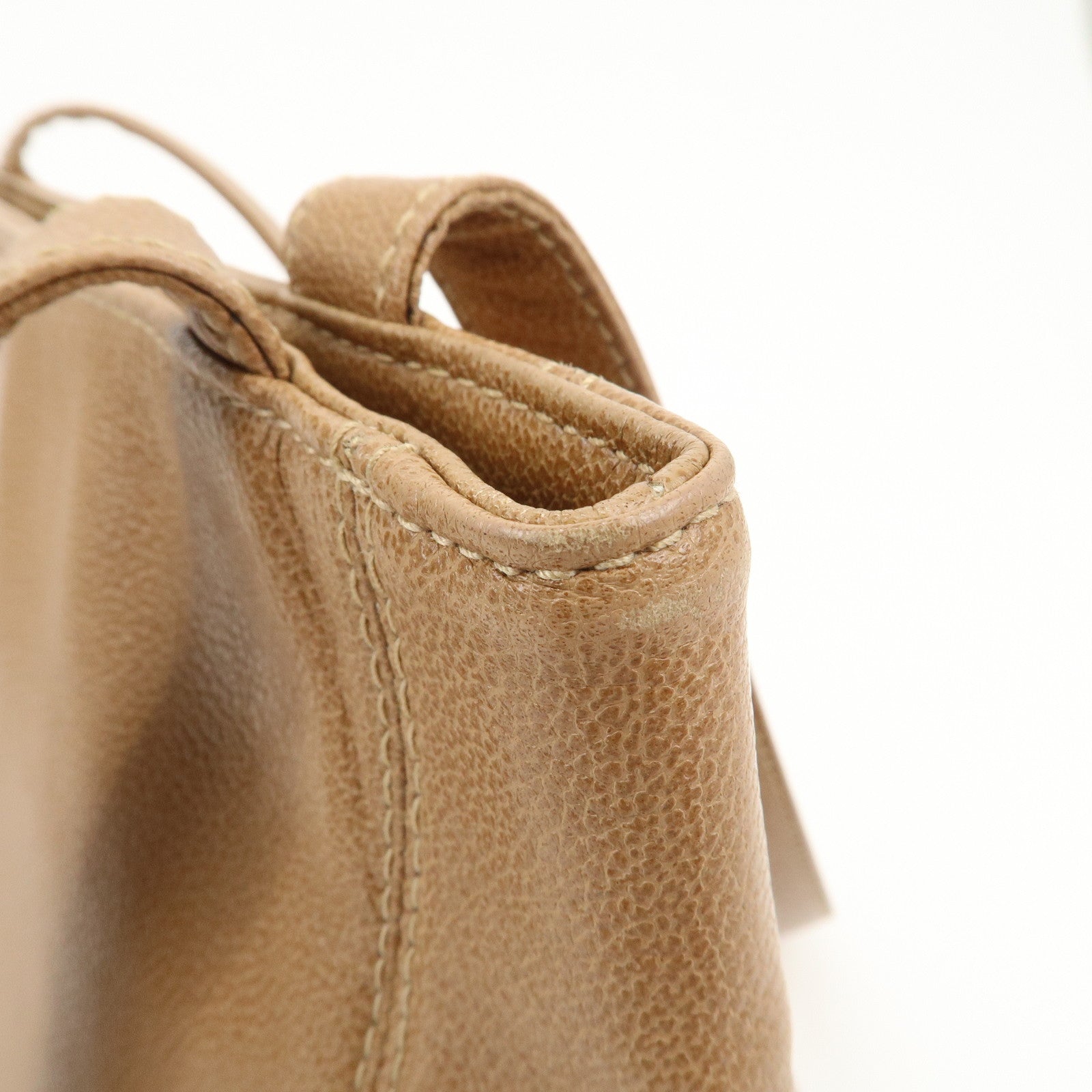 CHANEL COCO Mark Caviarskin Leather Shoulder Bag Tote Bag Brown Used