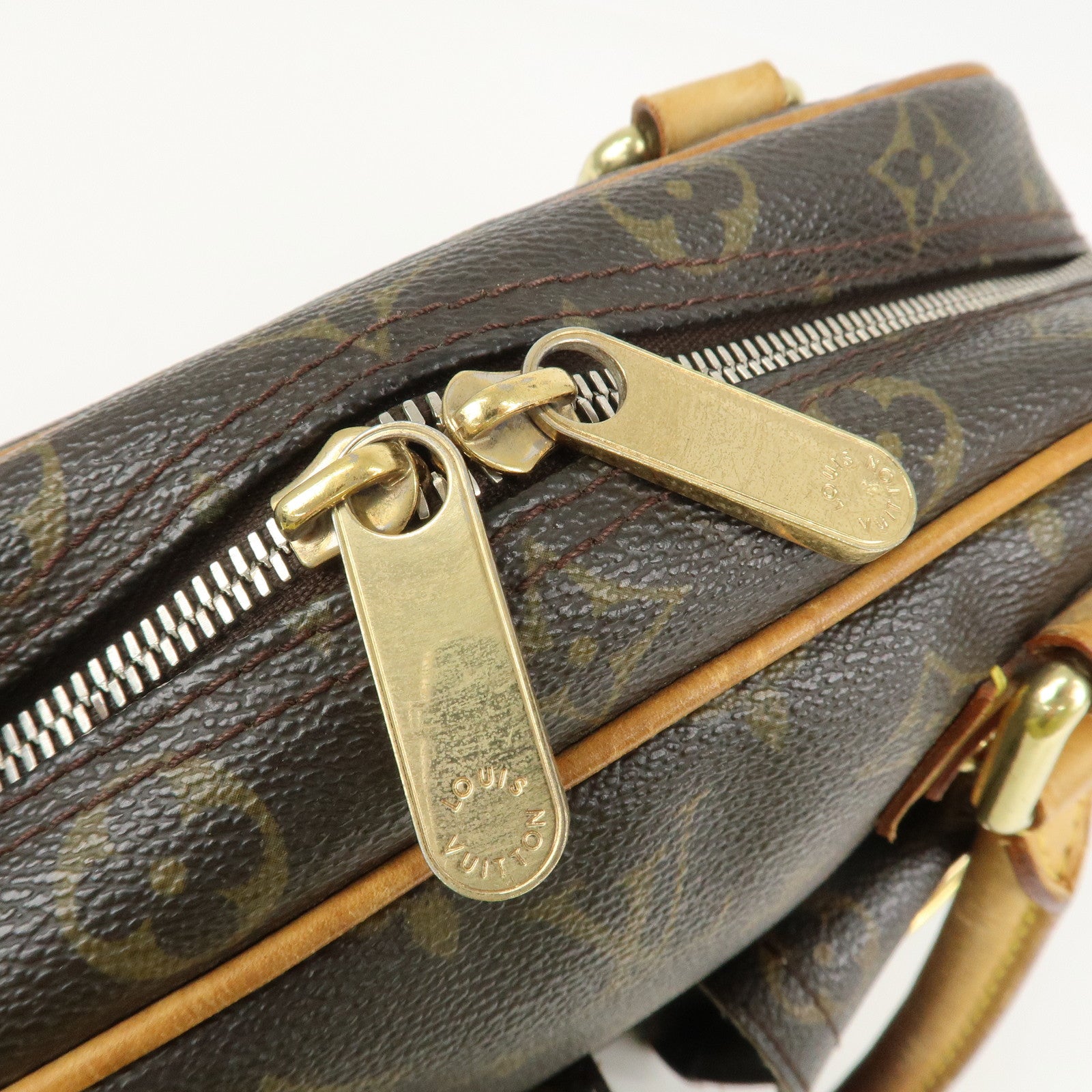 Louis Vuitton Monogram Manhattan PM Hand Bag Brown M40026 Used