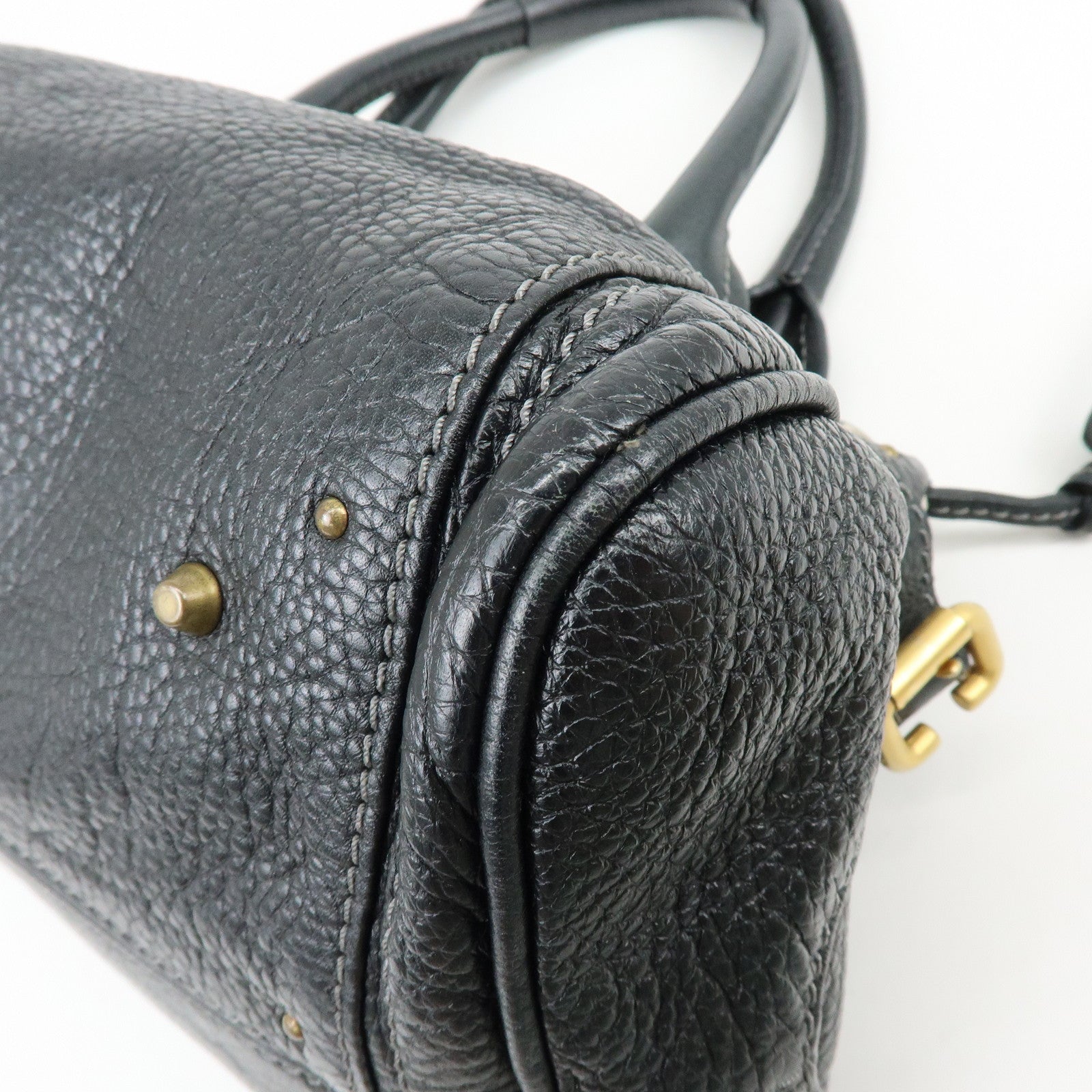 Chloe Paddington Leather Hand Bag Shoulder Bag Black