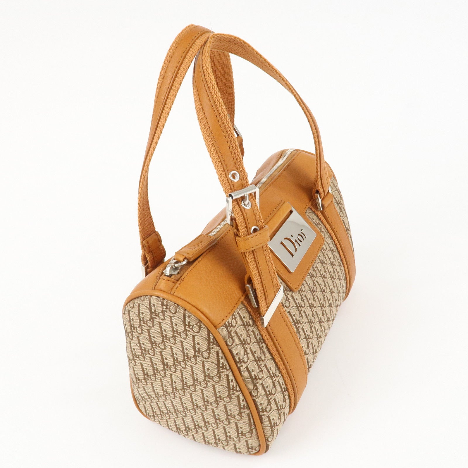 Christian Dior Trotter Canvas Leather Mini Boston Bag Hand Bag Used