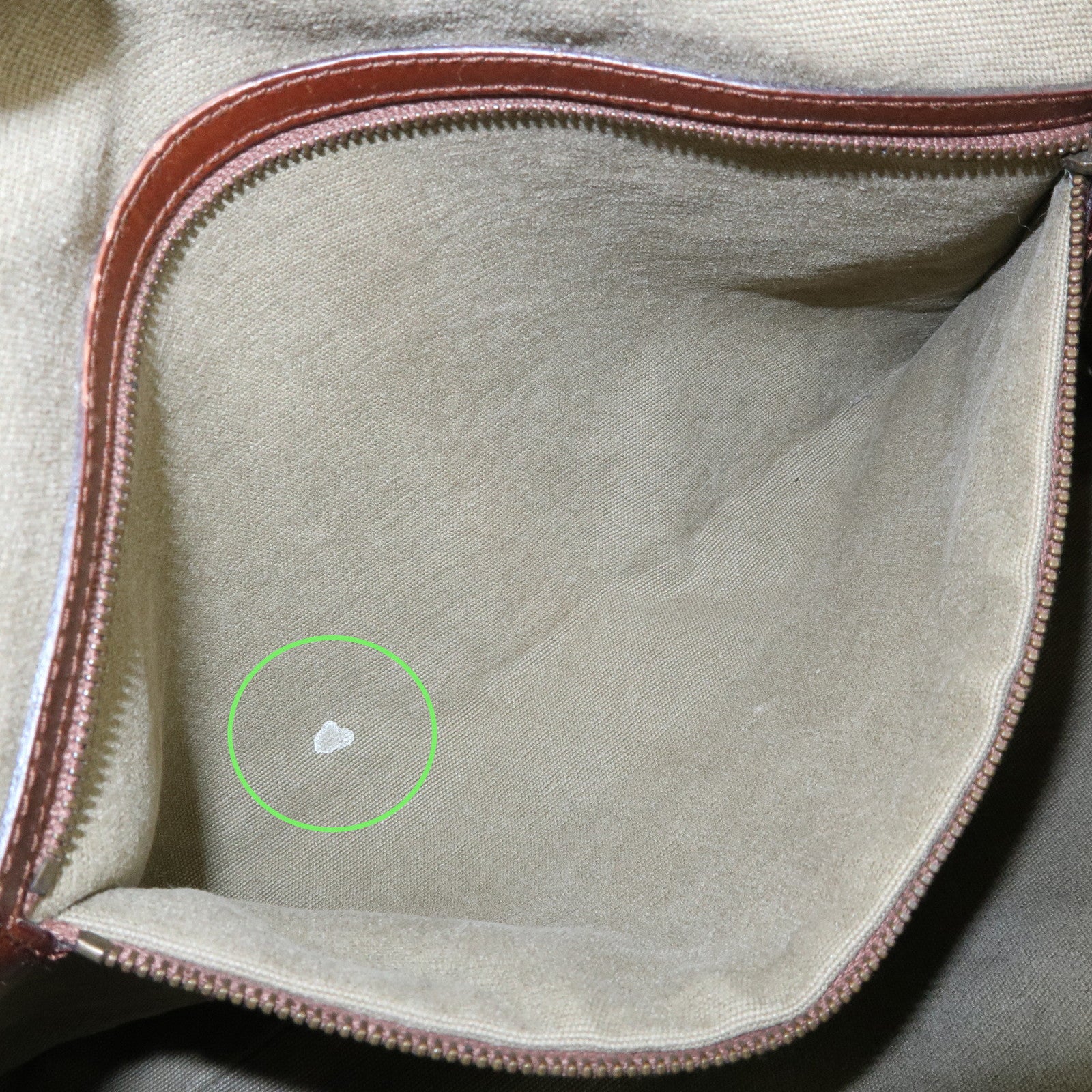 GUCCI Canvas Leather Tote Bag Hand Bag Khaki Brown 109132