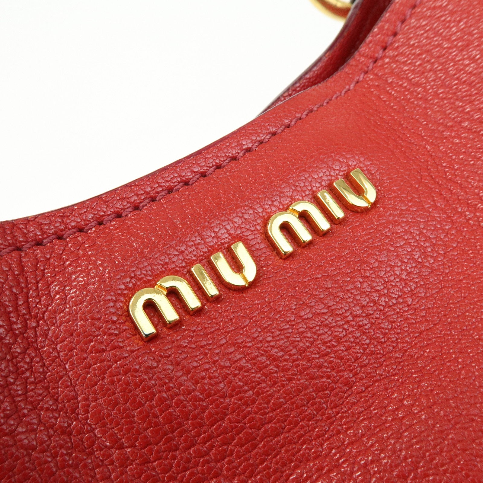 MIU MIU 2Way Bag Hand Bag Shoulder Bag Red RM0886