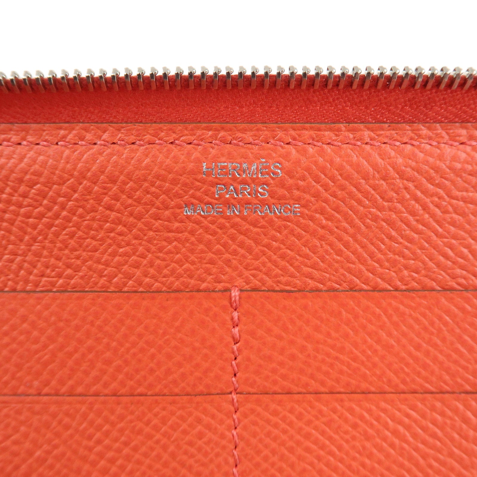 HERMES Soie Cool Flamingo Party Silk Leather Wallet Rose Gype Used