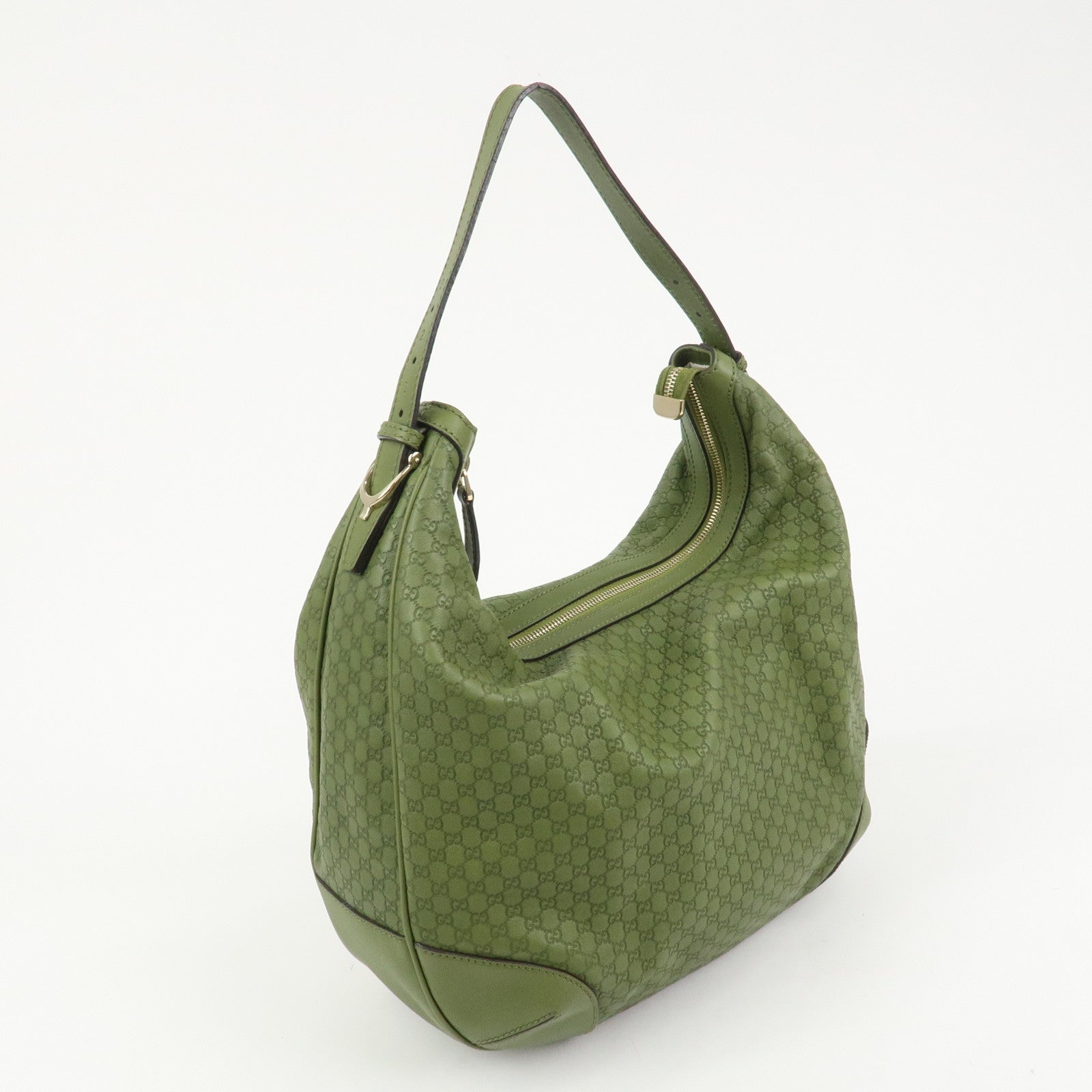 GUCCI Micro Guccissima Leather Shoulder Bag Hand Bag Green 309618