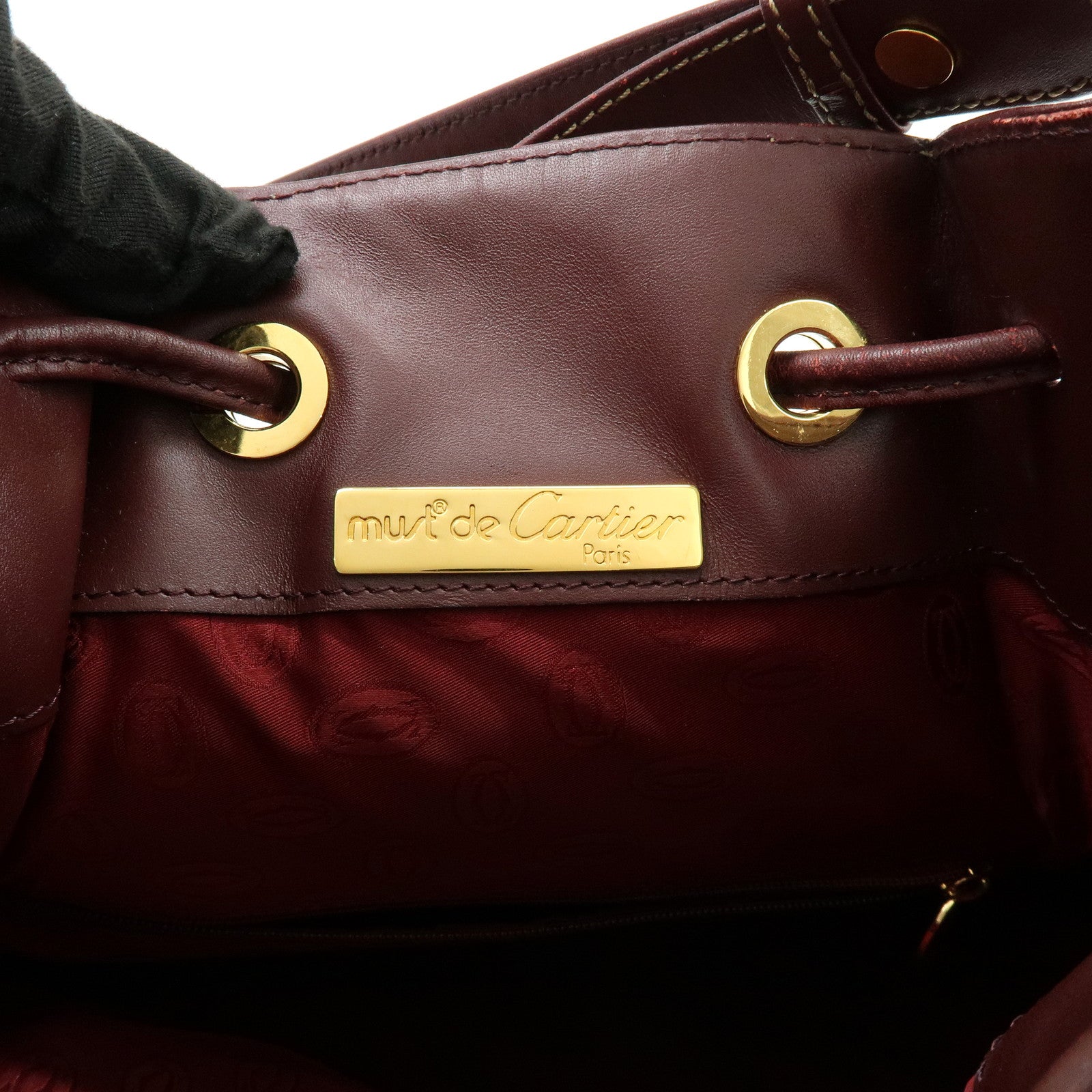 Cartier Must de Cartier Leather Shoulder Crossbody Bag Bordeaux