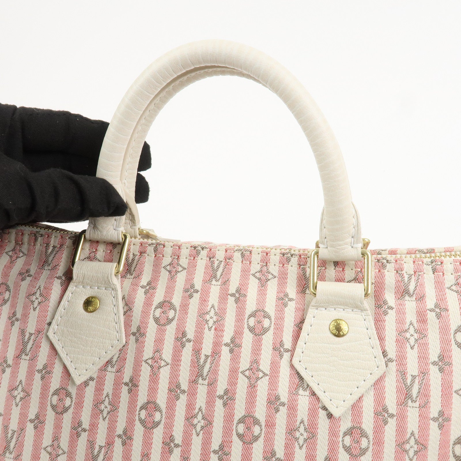 Louis Vuitton Monogram Mini Lin Speedy 30 Boston Bag Rouge M95501