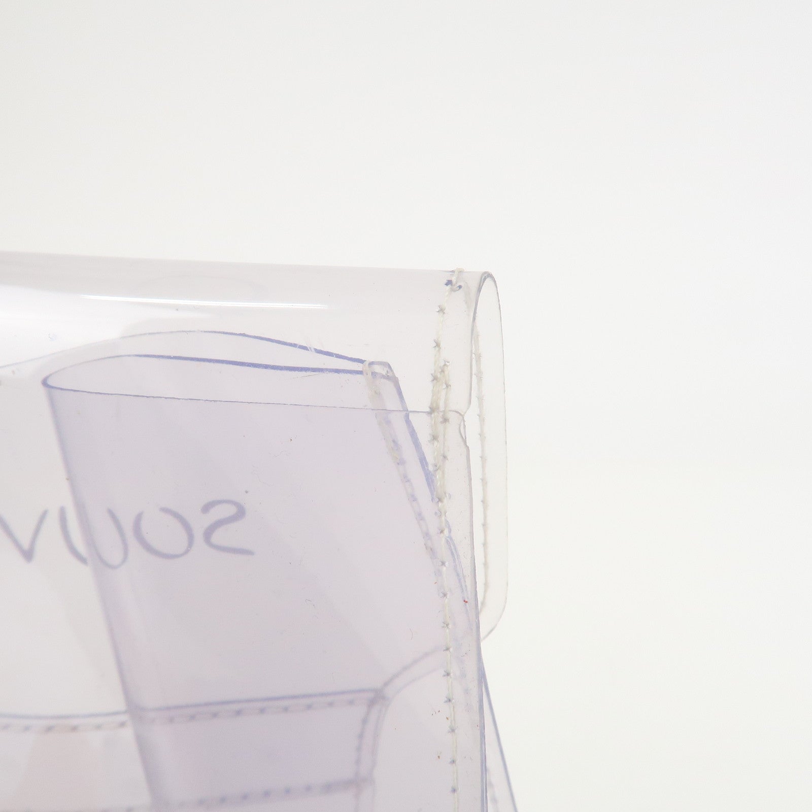 HERMES Kelly Vinyl Hand Bag Clear Gold
