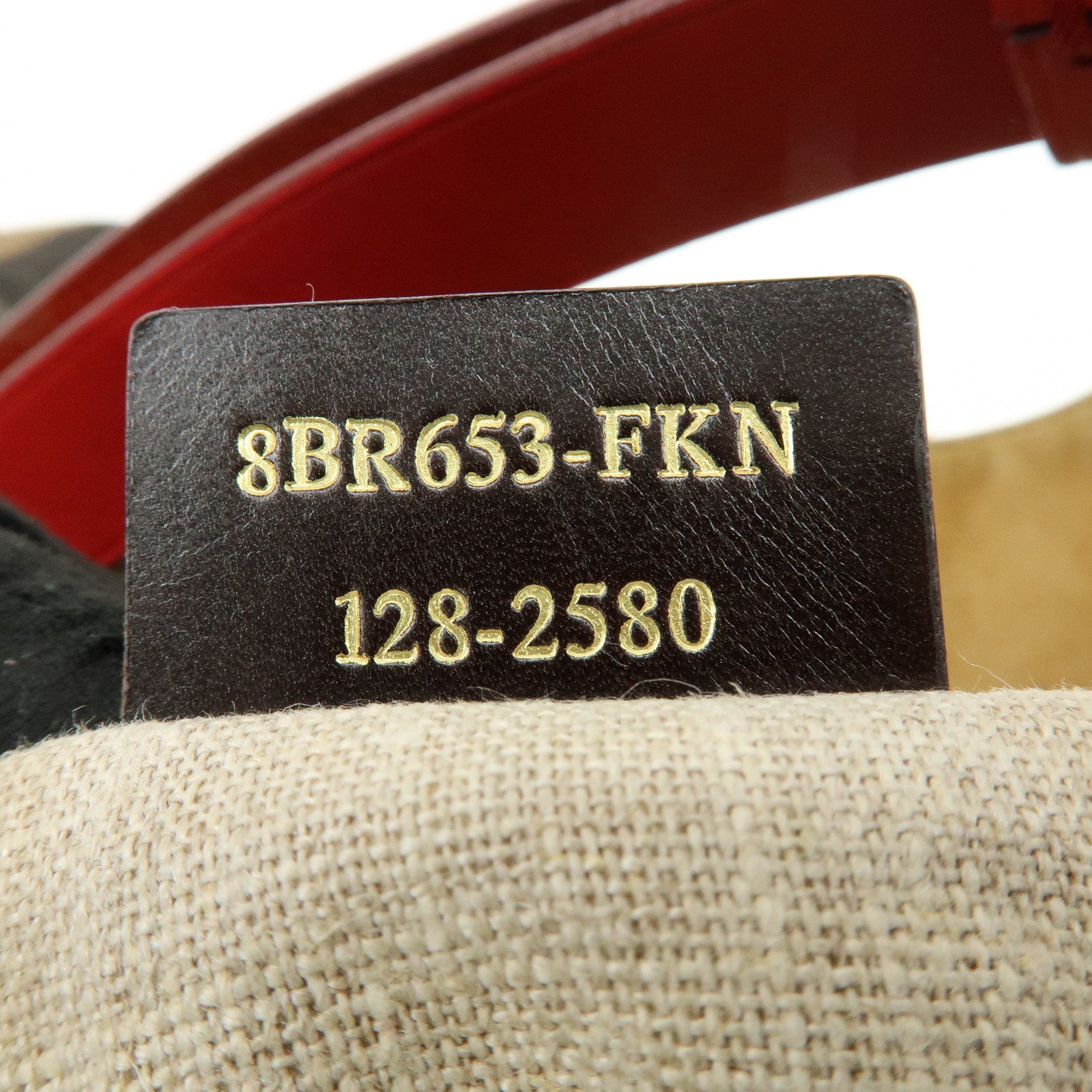 FENDI Pequin Canvas Leather Shoulder Bag Hand Bag Brown Red 8BR653