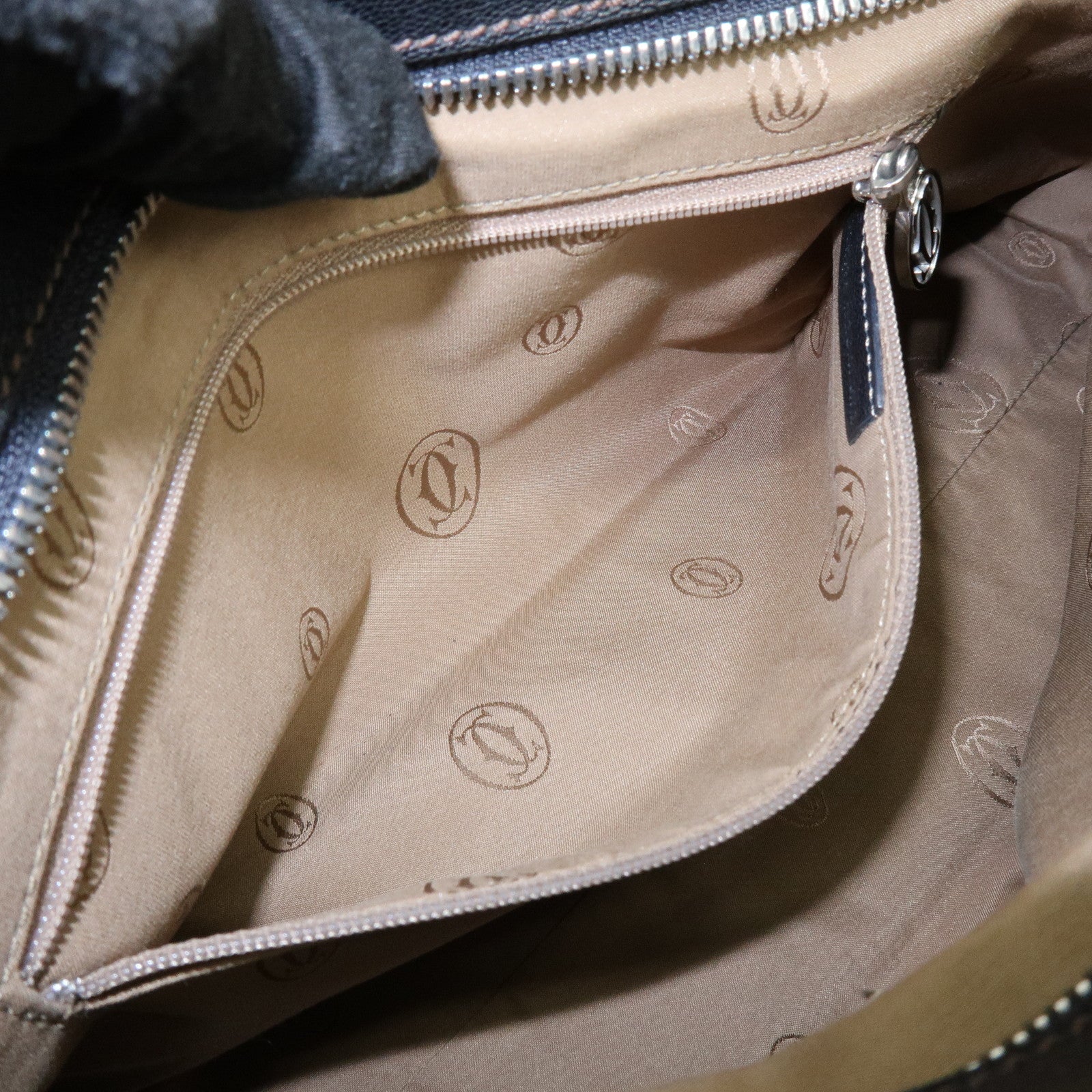 Cartier Marcello de Cartier Leather Hand Bag Tote Bag Black