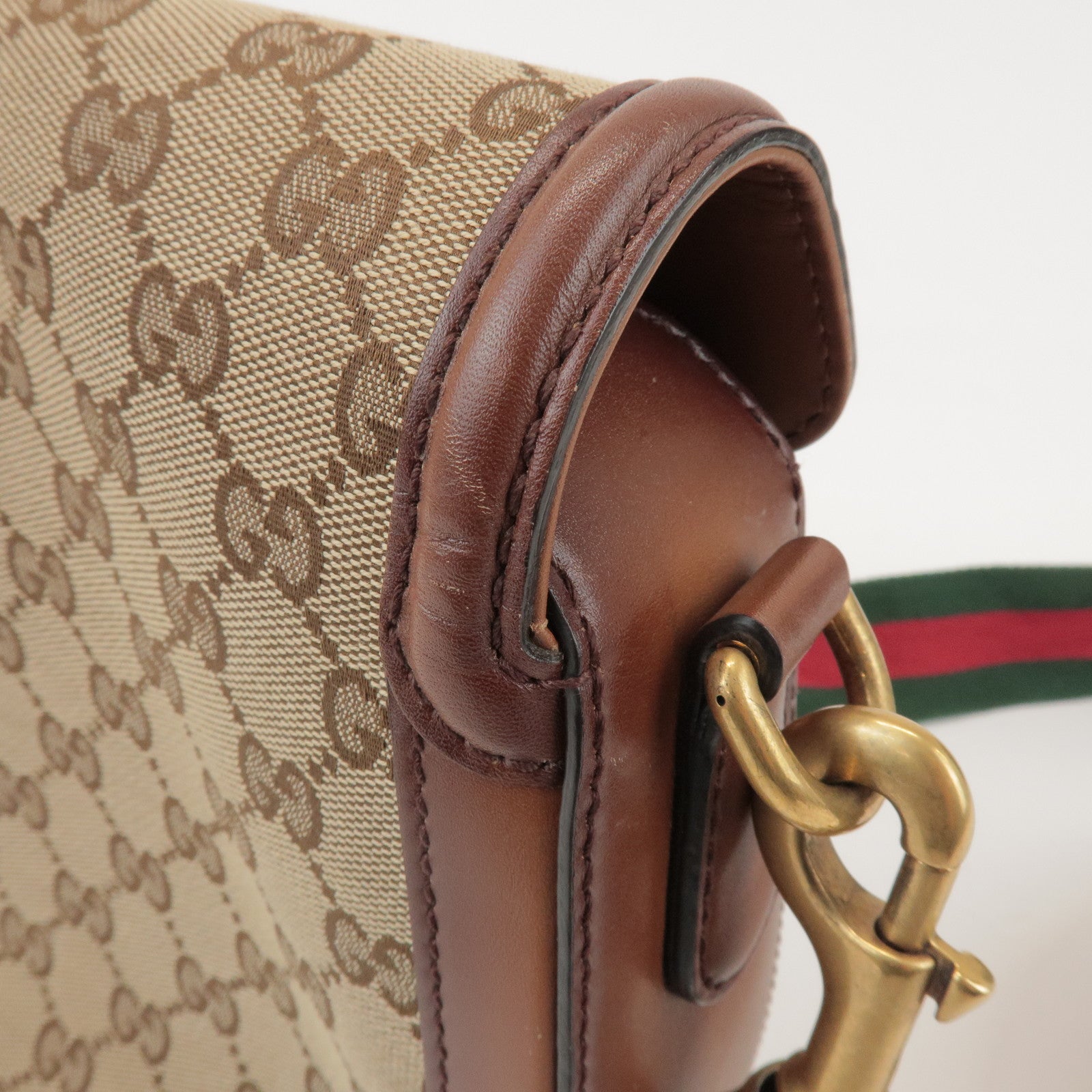 GUCCI Sherry GG Canvas Leather Lady Web Shoulder Bag 383848