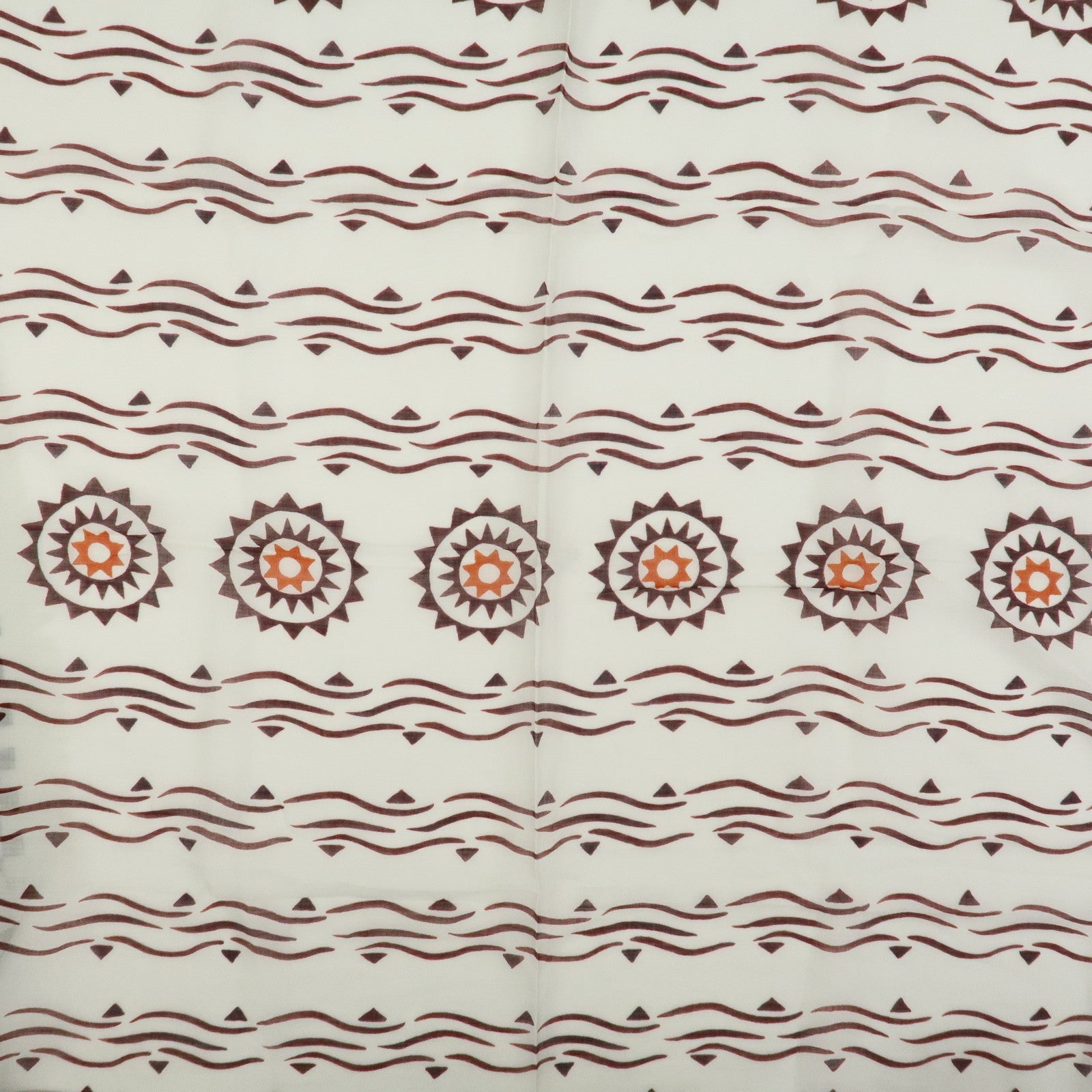 Christian Dior Logo Cotton 100% Scarf Geometric Motif Ivory Green