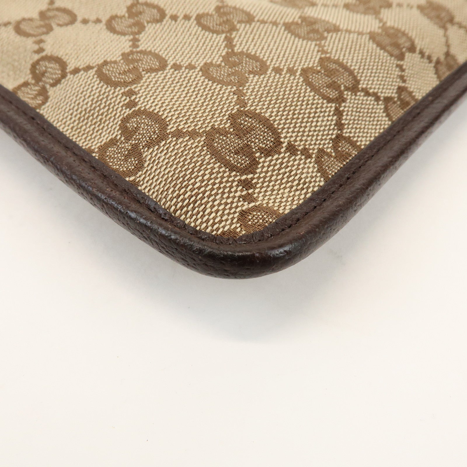 GUCCI GG Canvas Leather Shoulder Crossbody Bag Beige Brown 27639