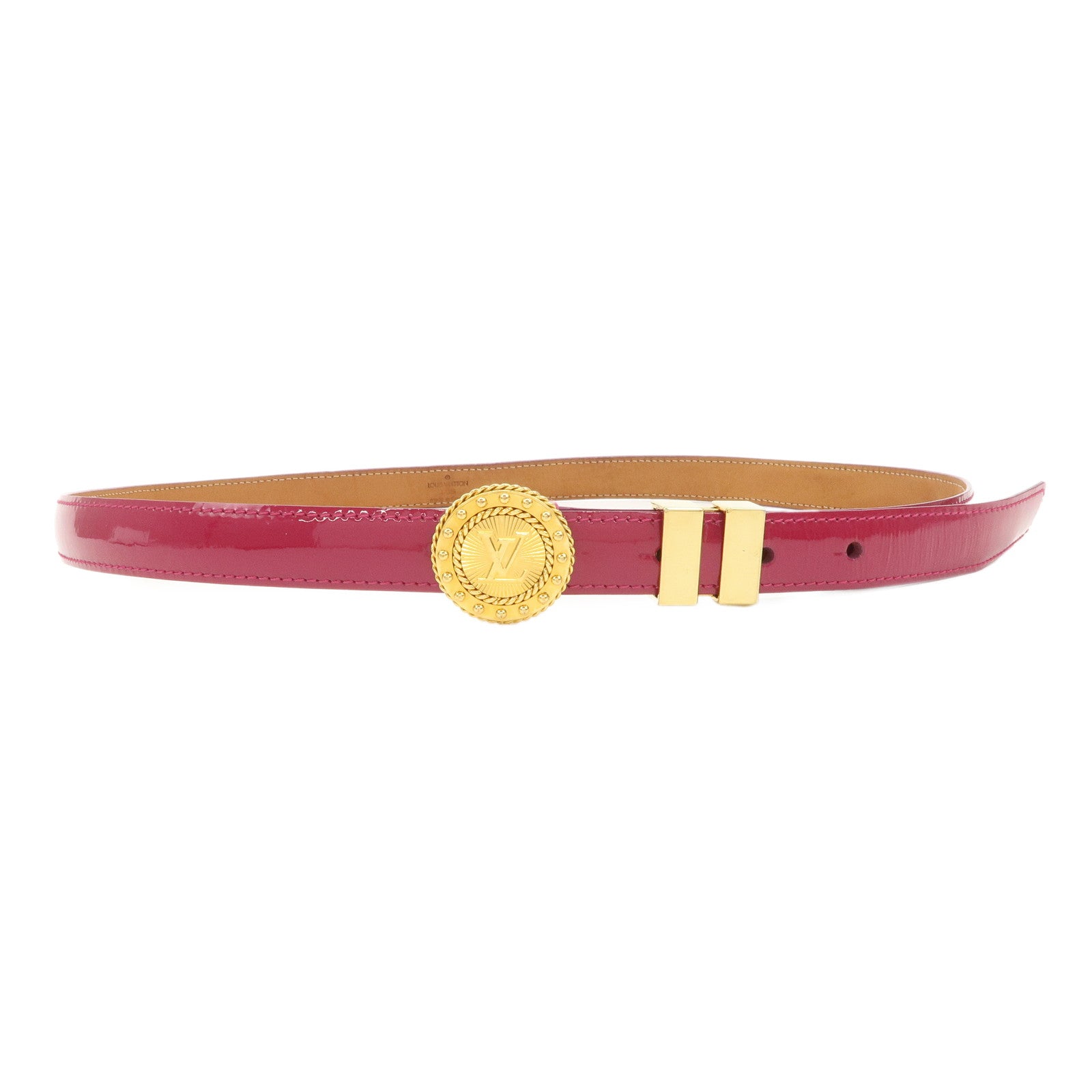 Louis Vuitton LV Stamp Vernis Leather Ceinture Belt Pink