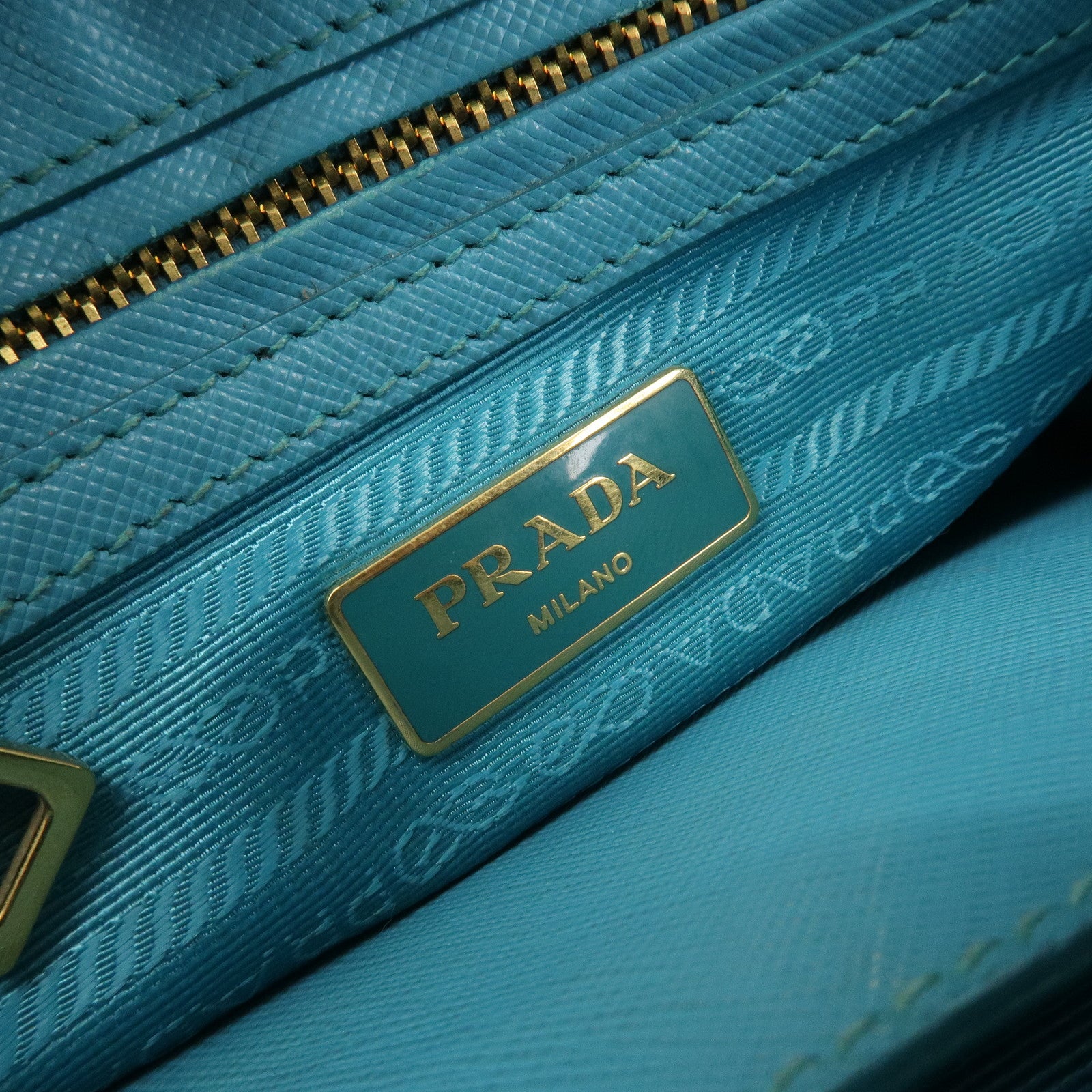 PRADA Galleria Saffiano Lux Leather 2Way Bag Hand Bag Blue BN2402